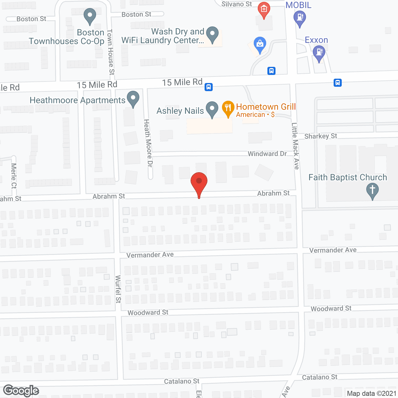 Map of the neighborhood around Hampton Manor of Clinton