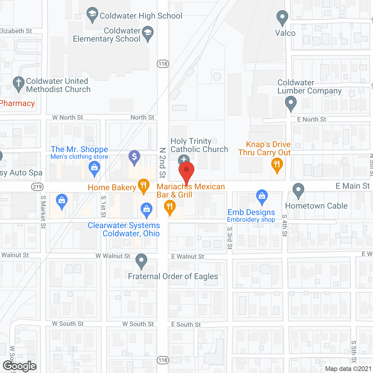 Map of the neighborhood around Briarwood Village