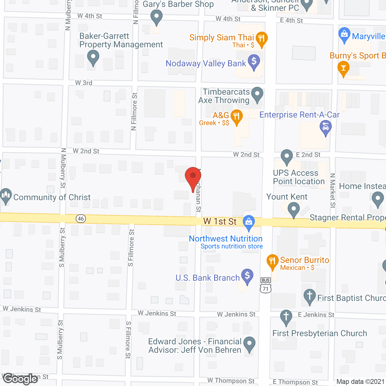 Map of the neighborhood around The Estates of Maryville