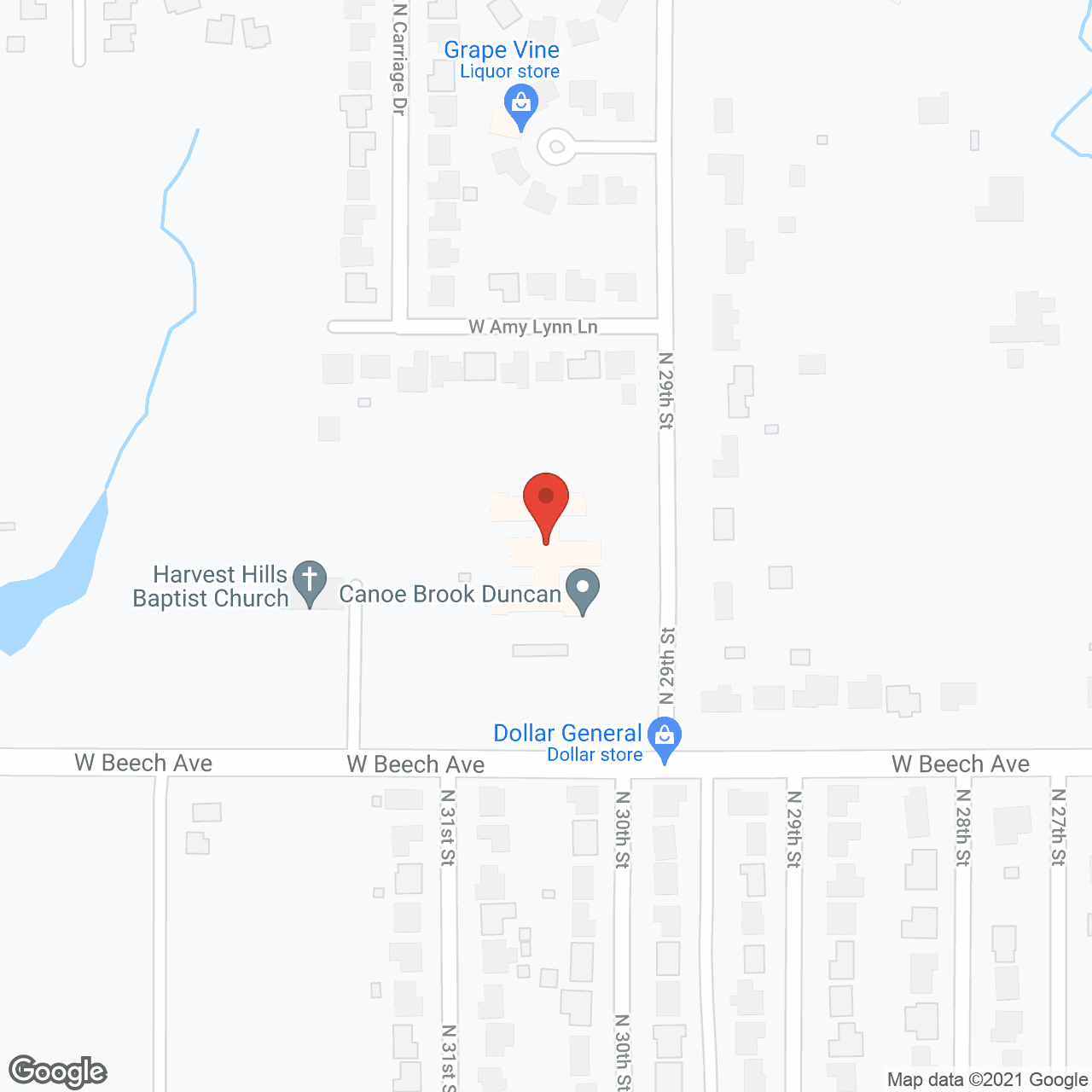 Map of the neighborhood around Canoe Brook Assisted Living - Duncan