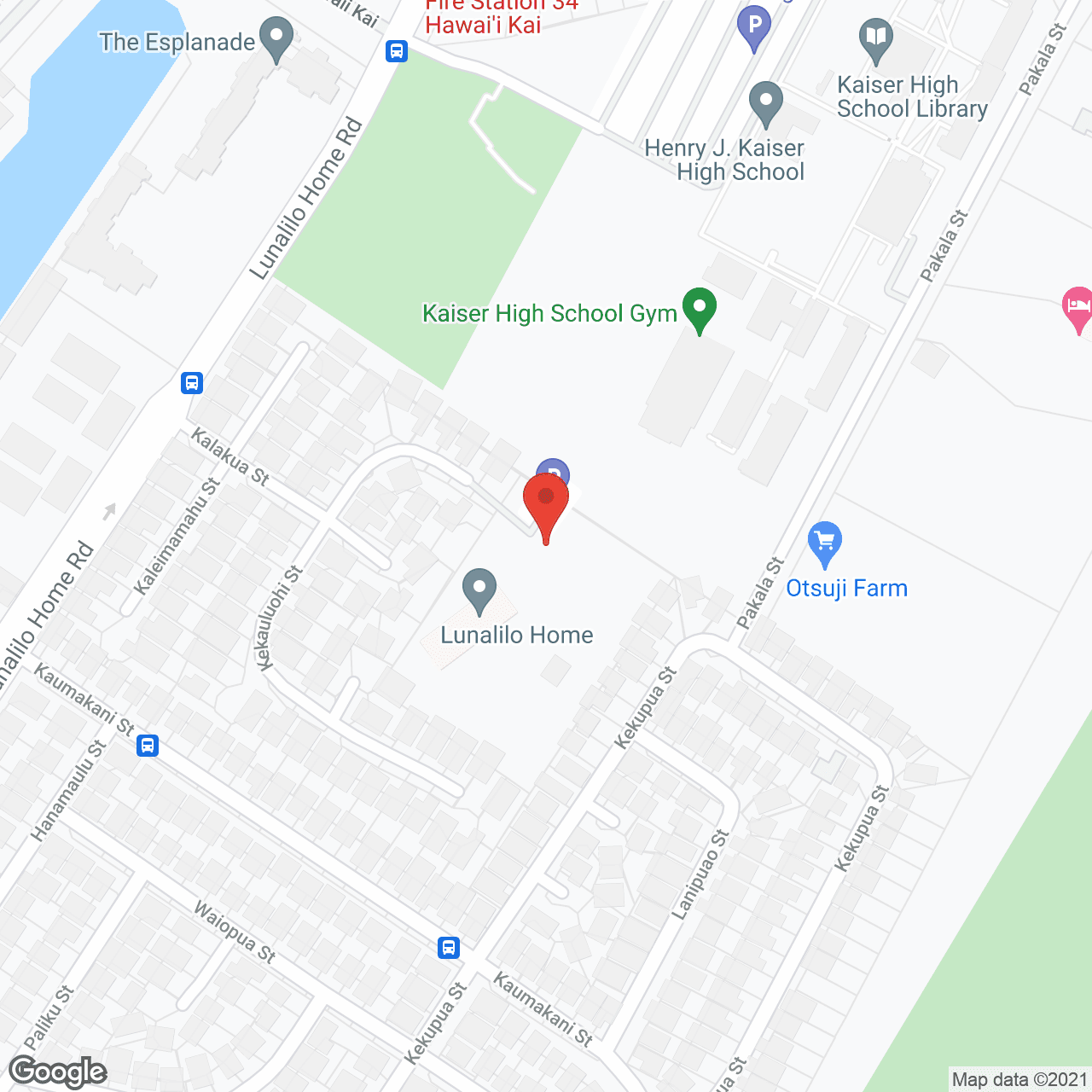 Map of the neighborhood around Lunalilo Home
