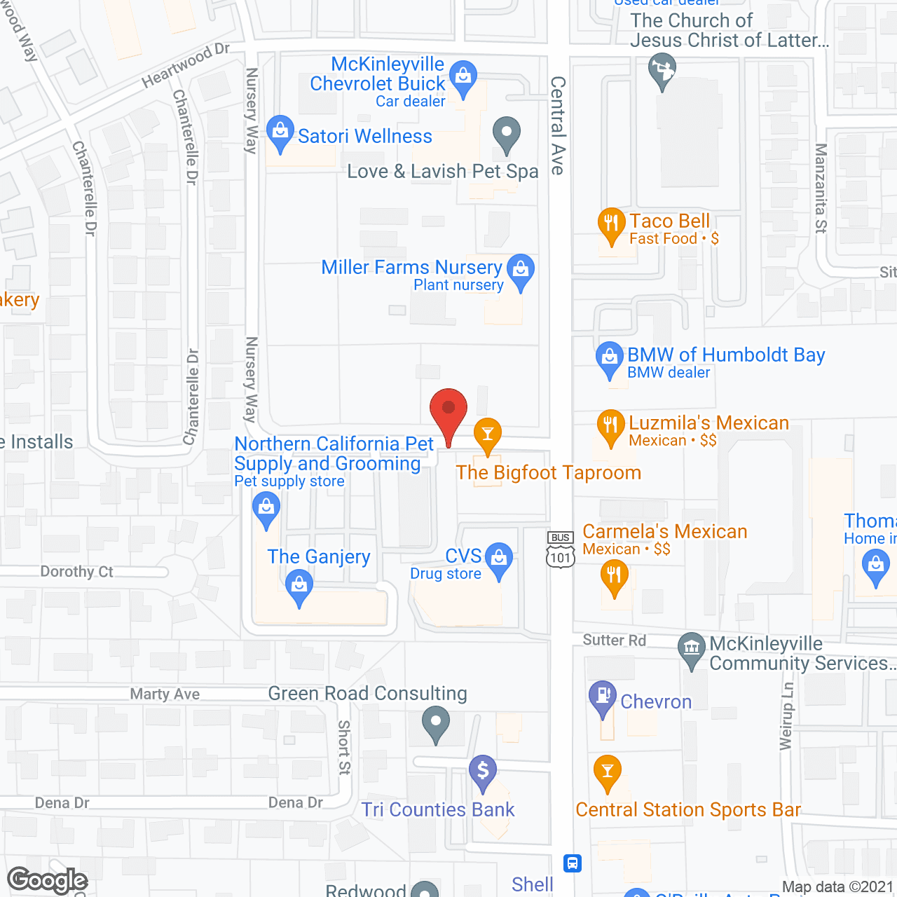Map of the neighborhood around Timber Ridge and Renaissance at McKinleyville