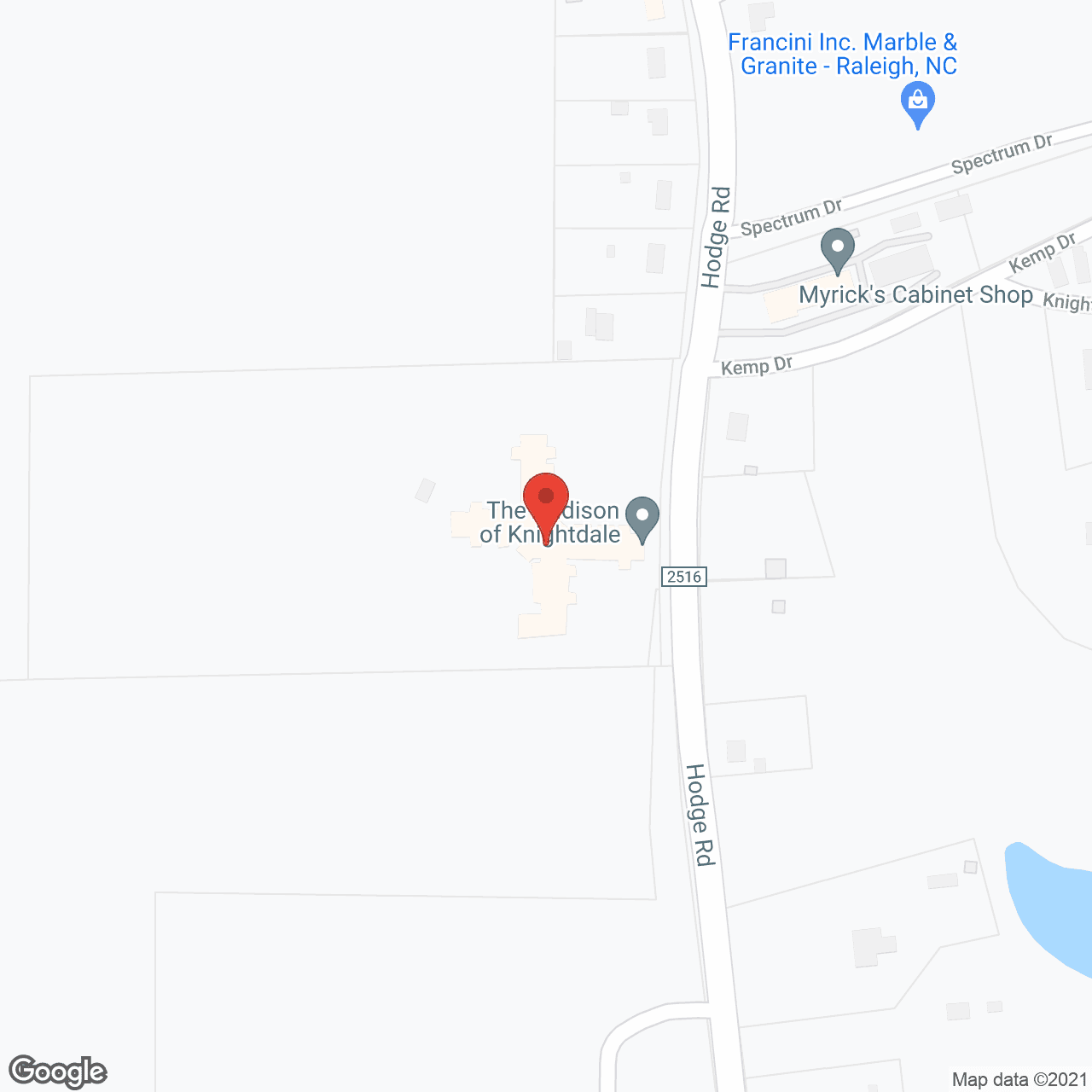 Map of the neighborhood around The Addison of Knightdale
