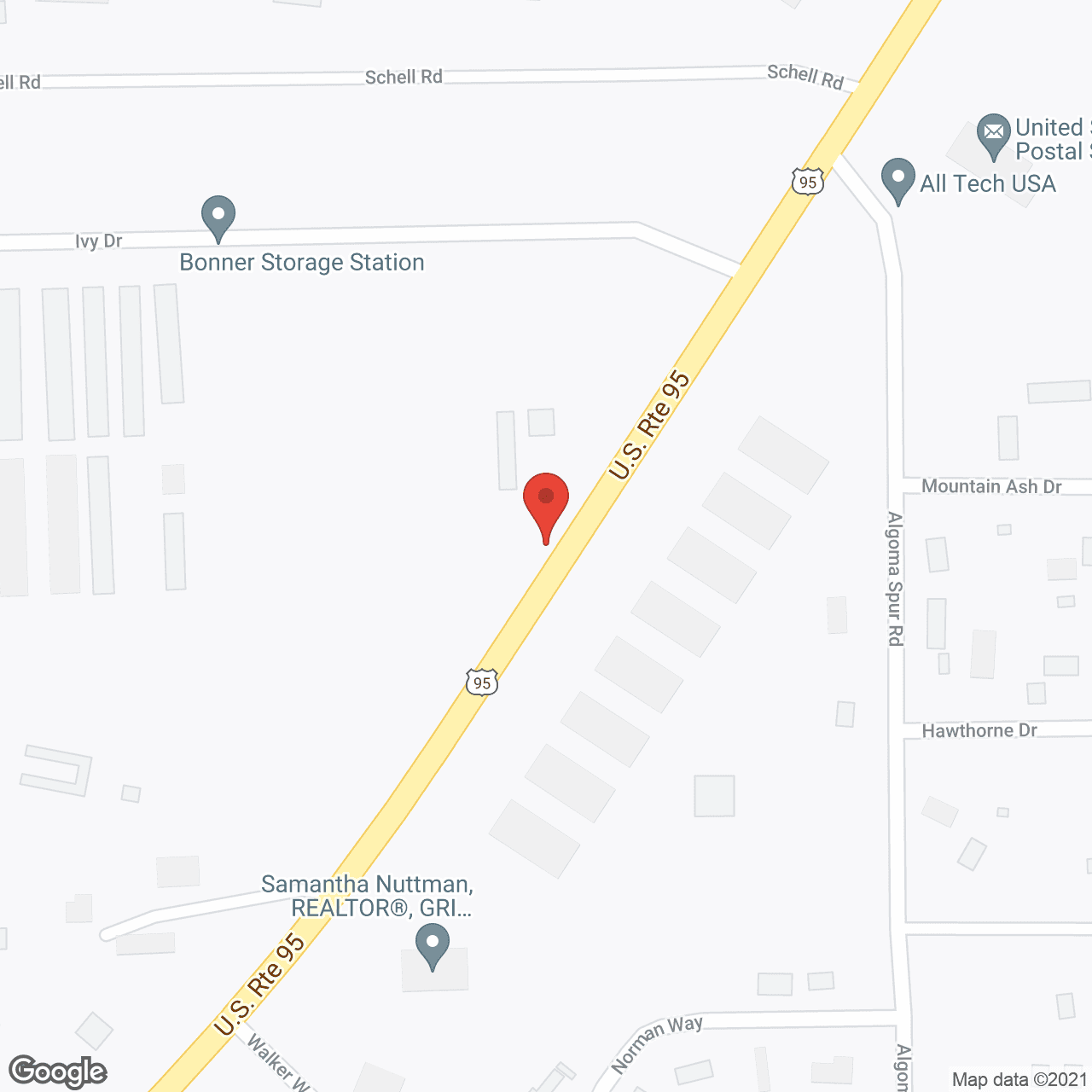 Map of the neighborhood around Kinzler Homes