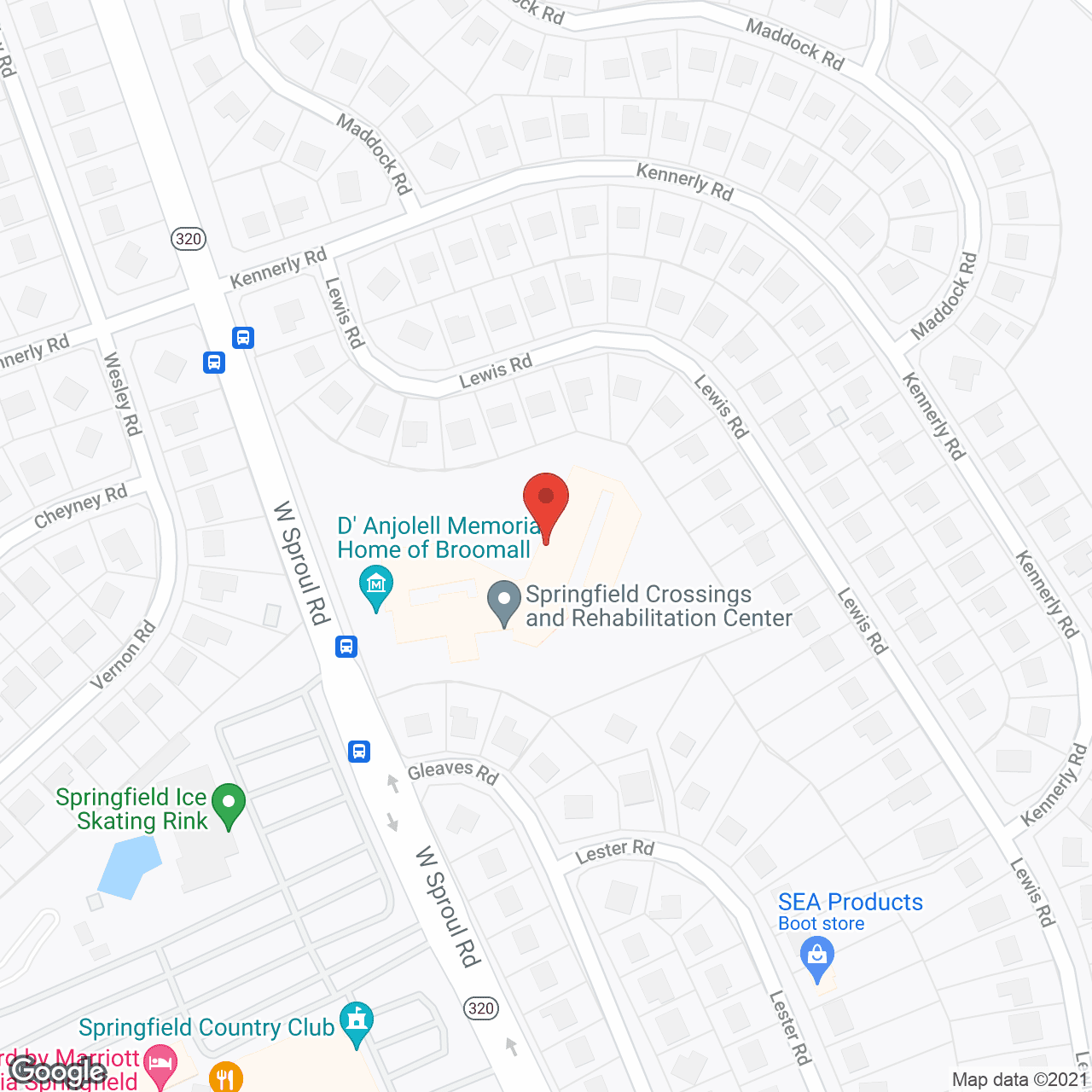 Springfield Crossings in google map