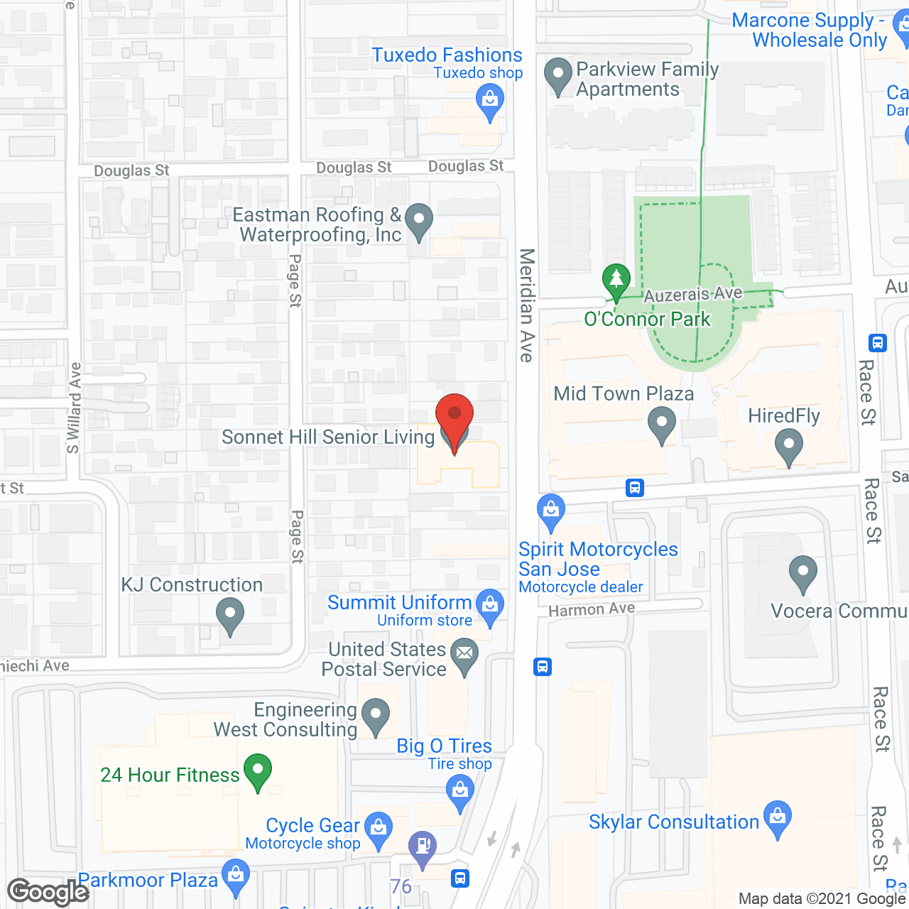 Map of the neighborhood around Sonnet Hill Senior Living
