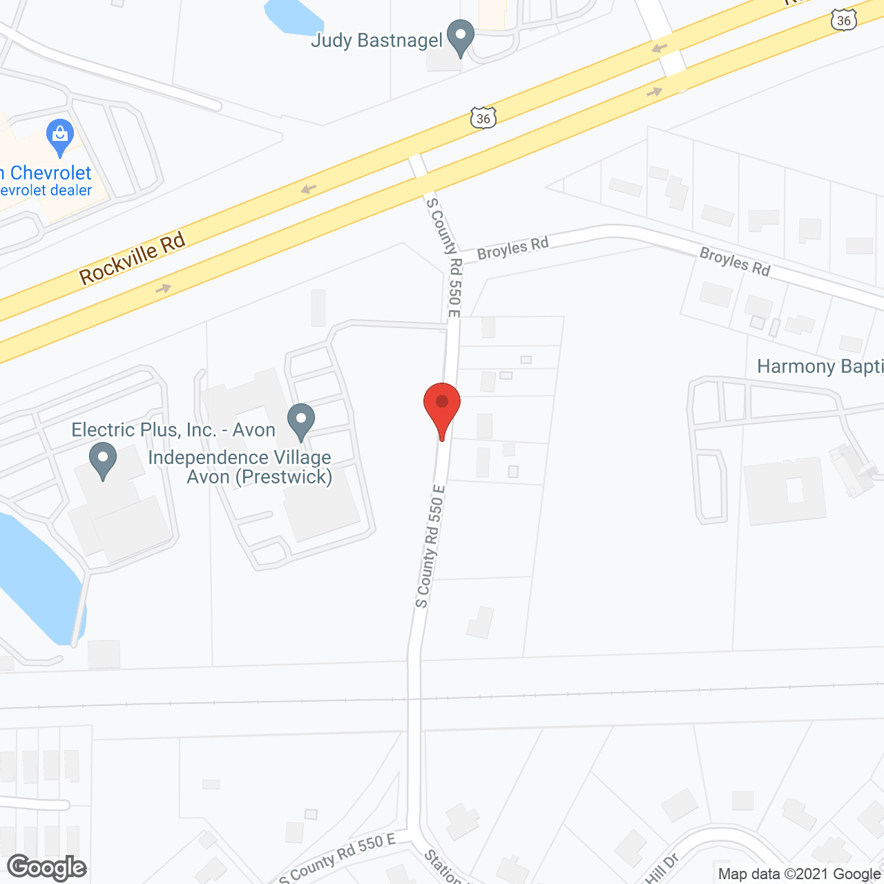 Map of the neighborhood around Independence Village of Avon (Prestwick)