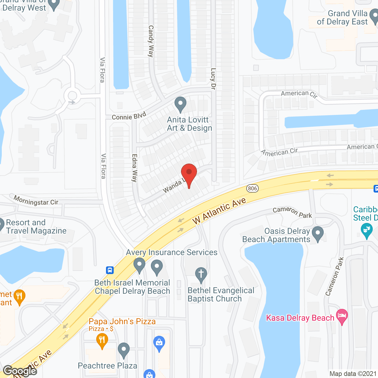 Map of the neighborhood around Tuscan Gardens of Delray Beach