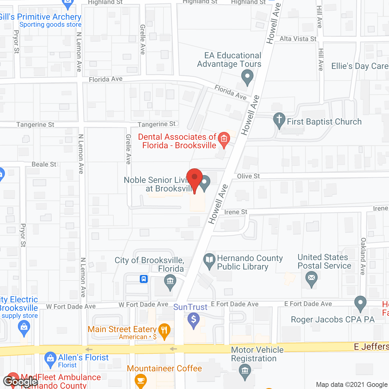 Map of the neighborhood around Elevated Estates of Brooksville