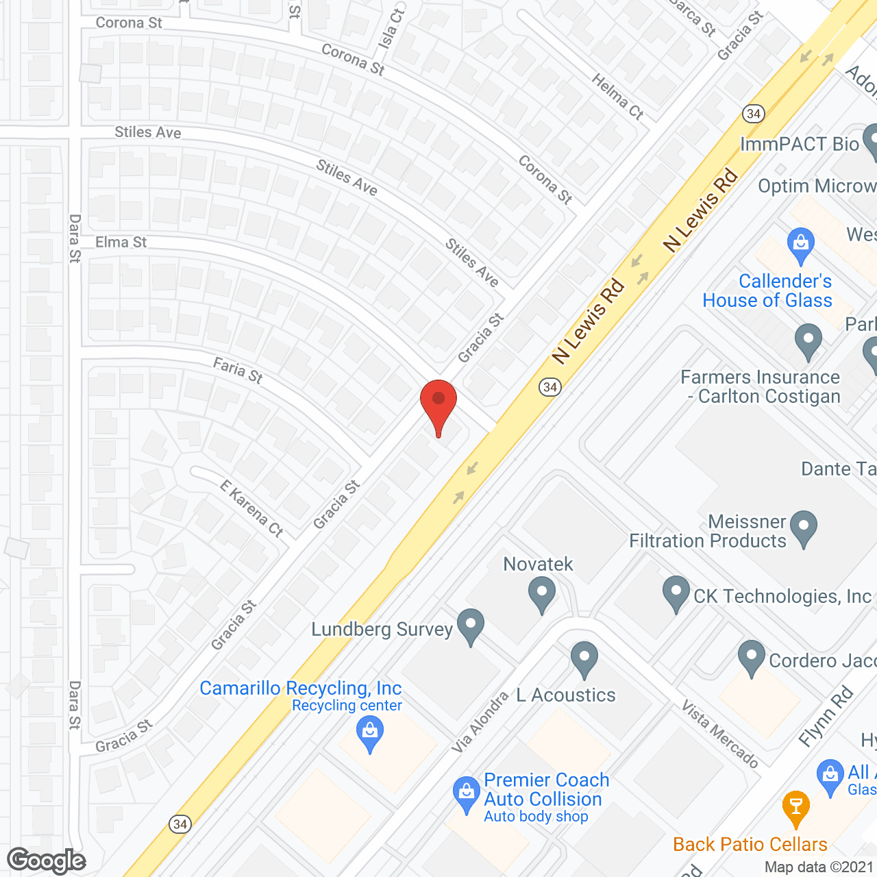 Map of the neighborhood around Mira, LLC
