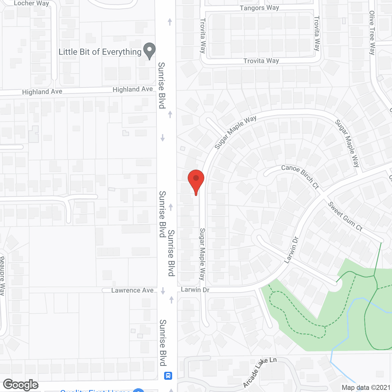 Map of the neighborhood around Sunrise Senior Care, LLC
