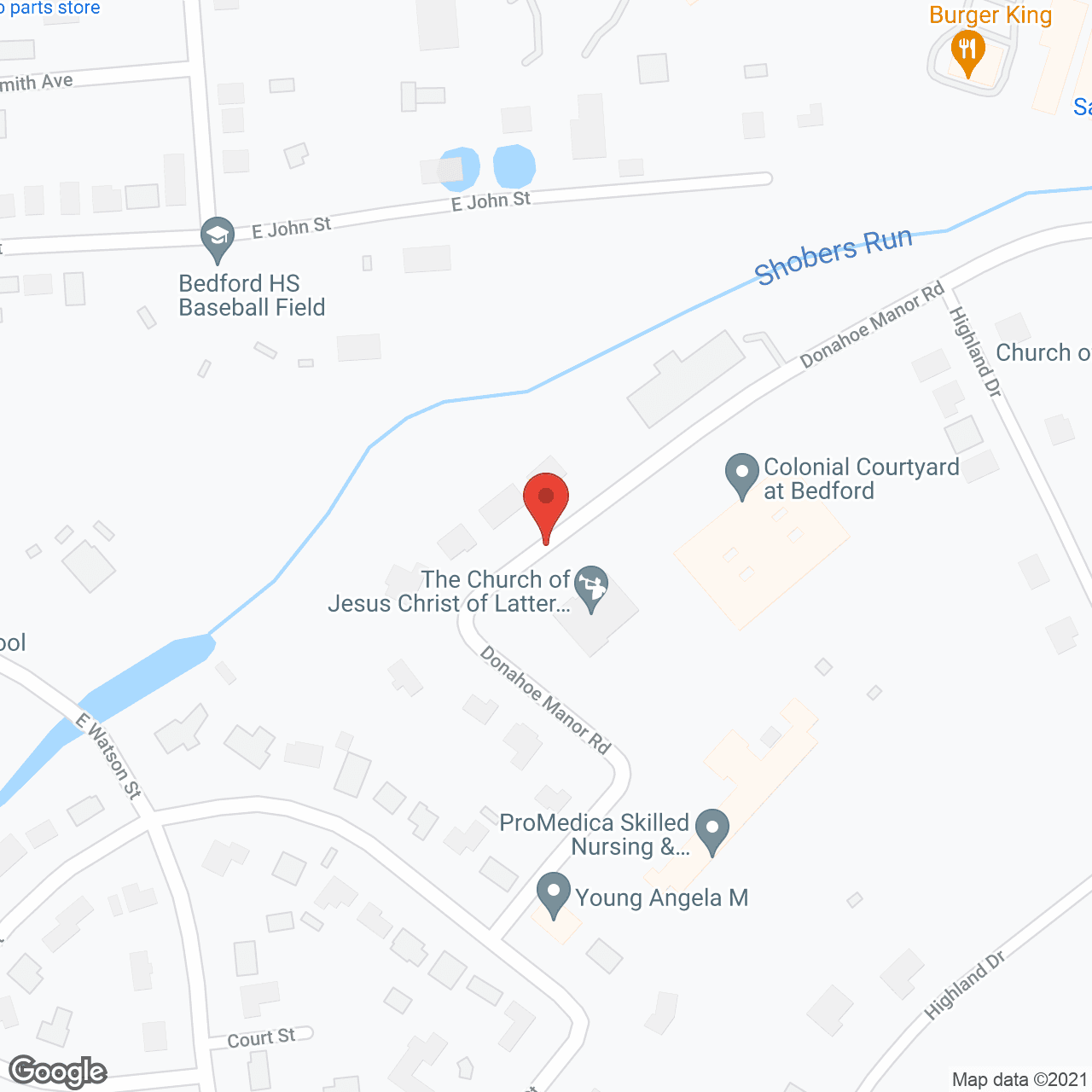 Map of the neighborhood around Colonial Courtyard At Bedford