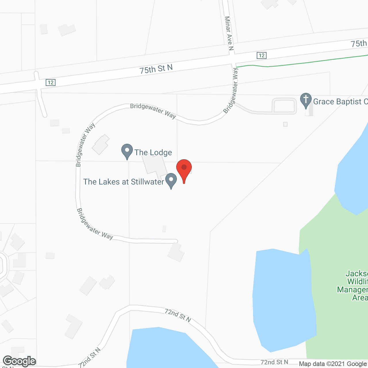 Map of the neighborhood around The Lakes at Stillwater