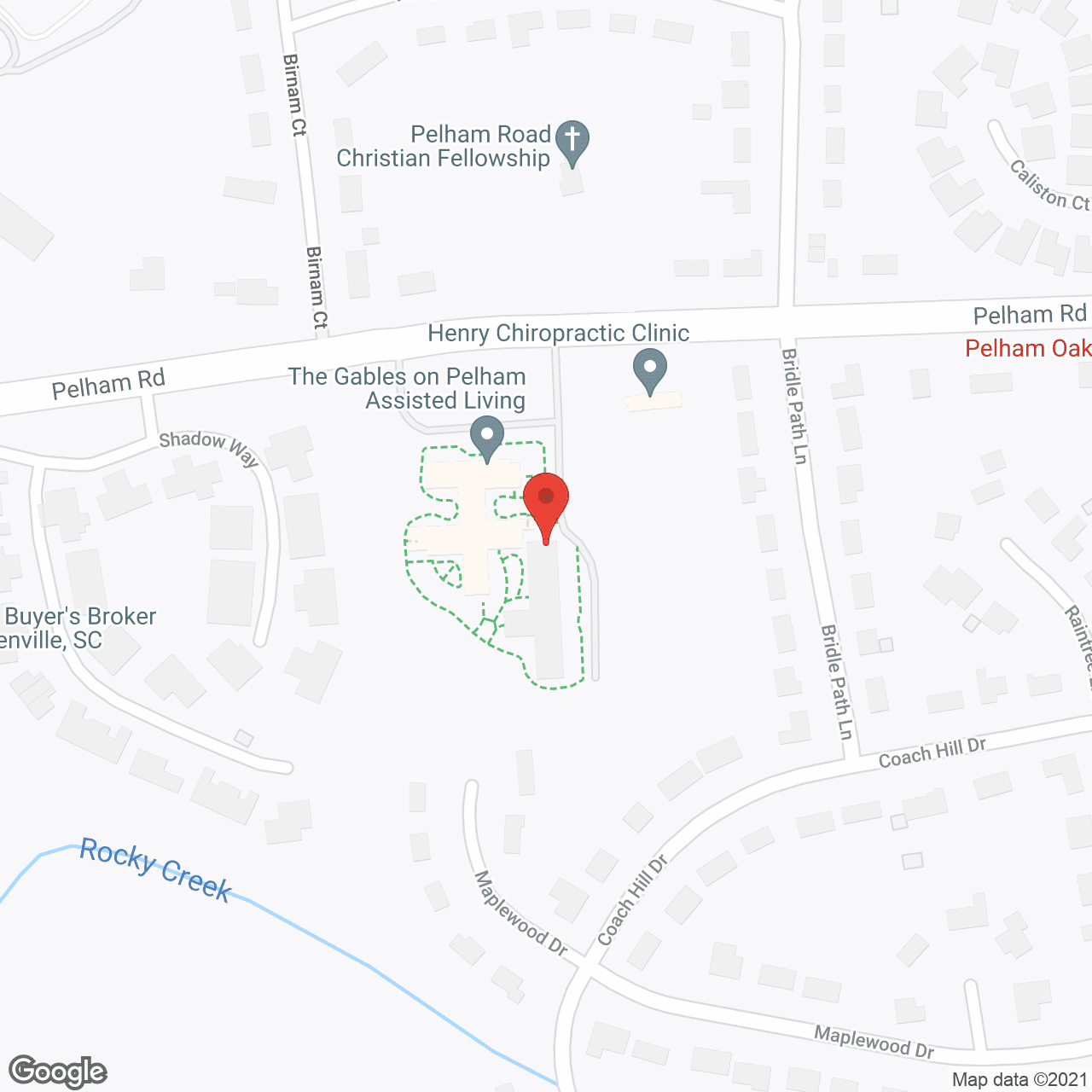 Map of the neighborhood around The Gables on Pelham
