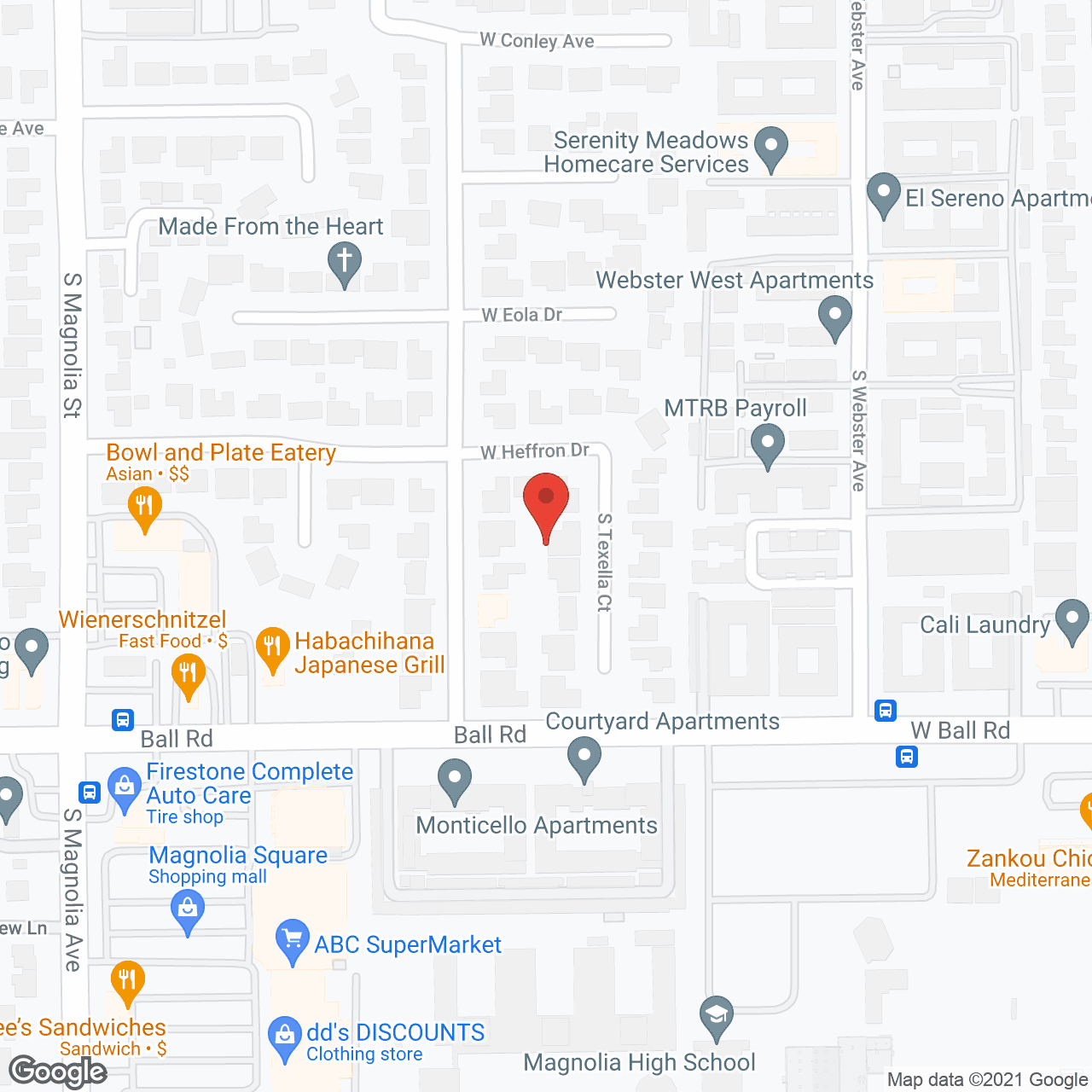 Map of the neighborhood around Angels Care