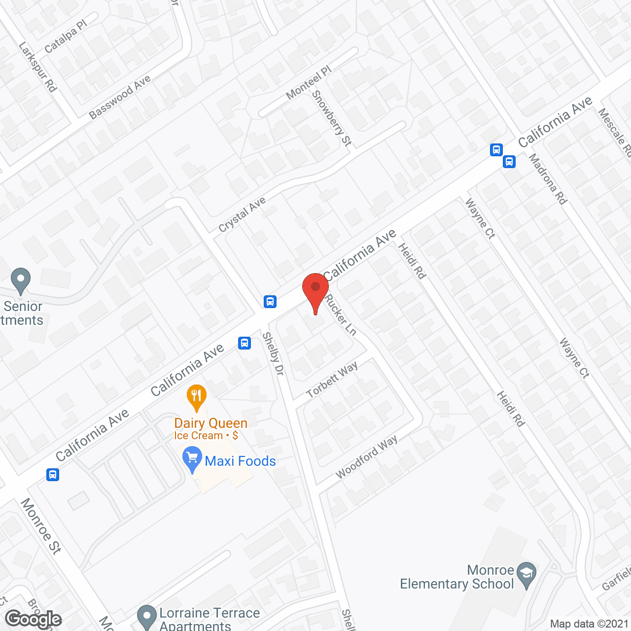 Map of the neighborhood around California Manor Guest Home #1