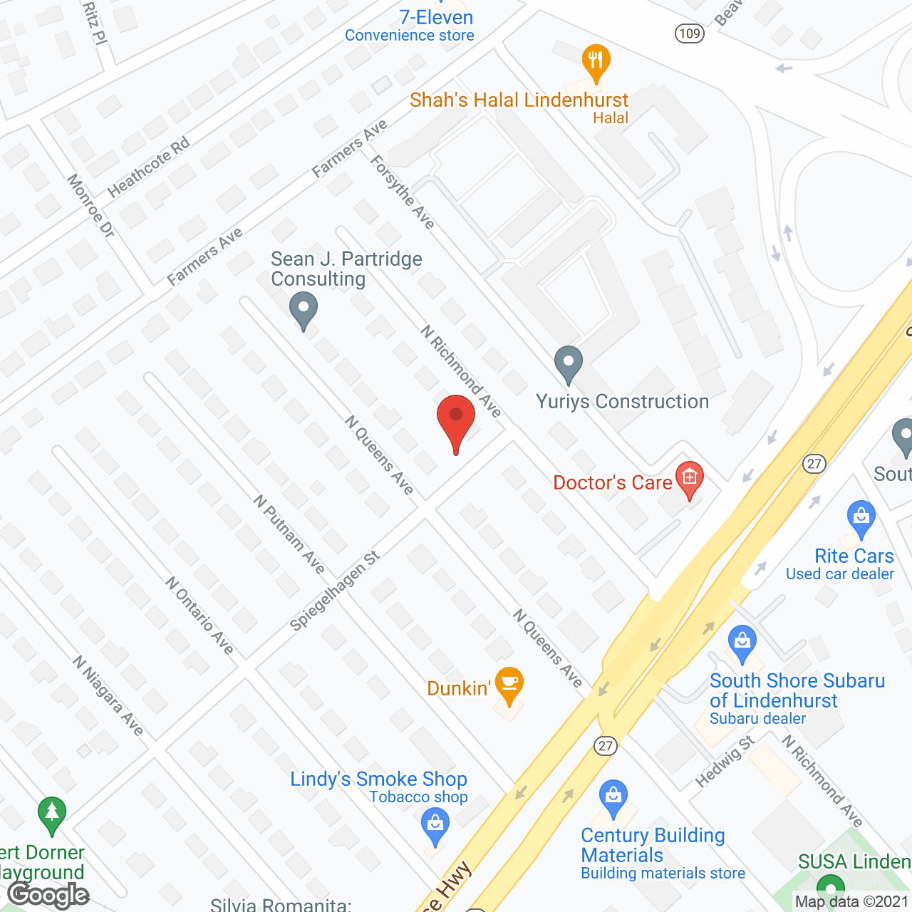 Map of the neighborhood around Lamy Family Home