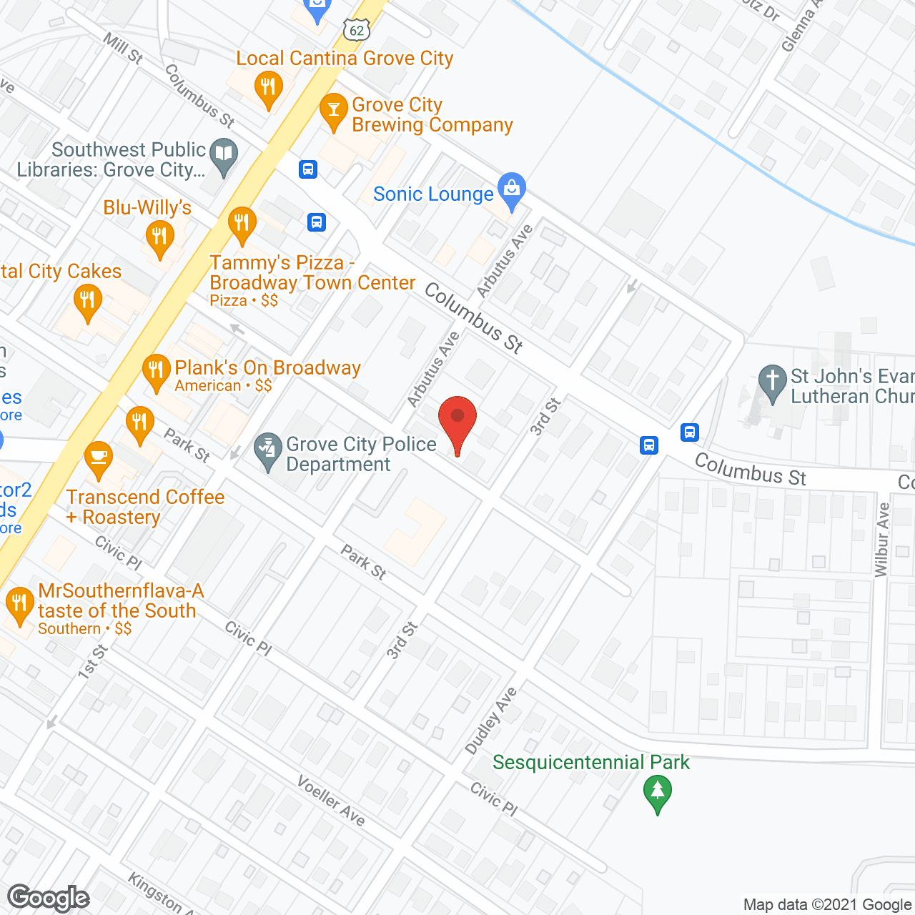 Map of the neighborhood around Homestead Village