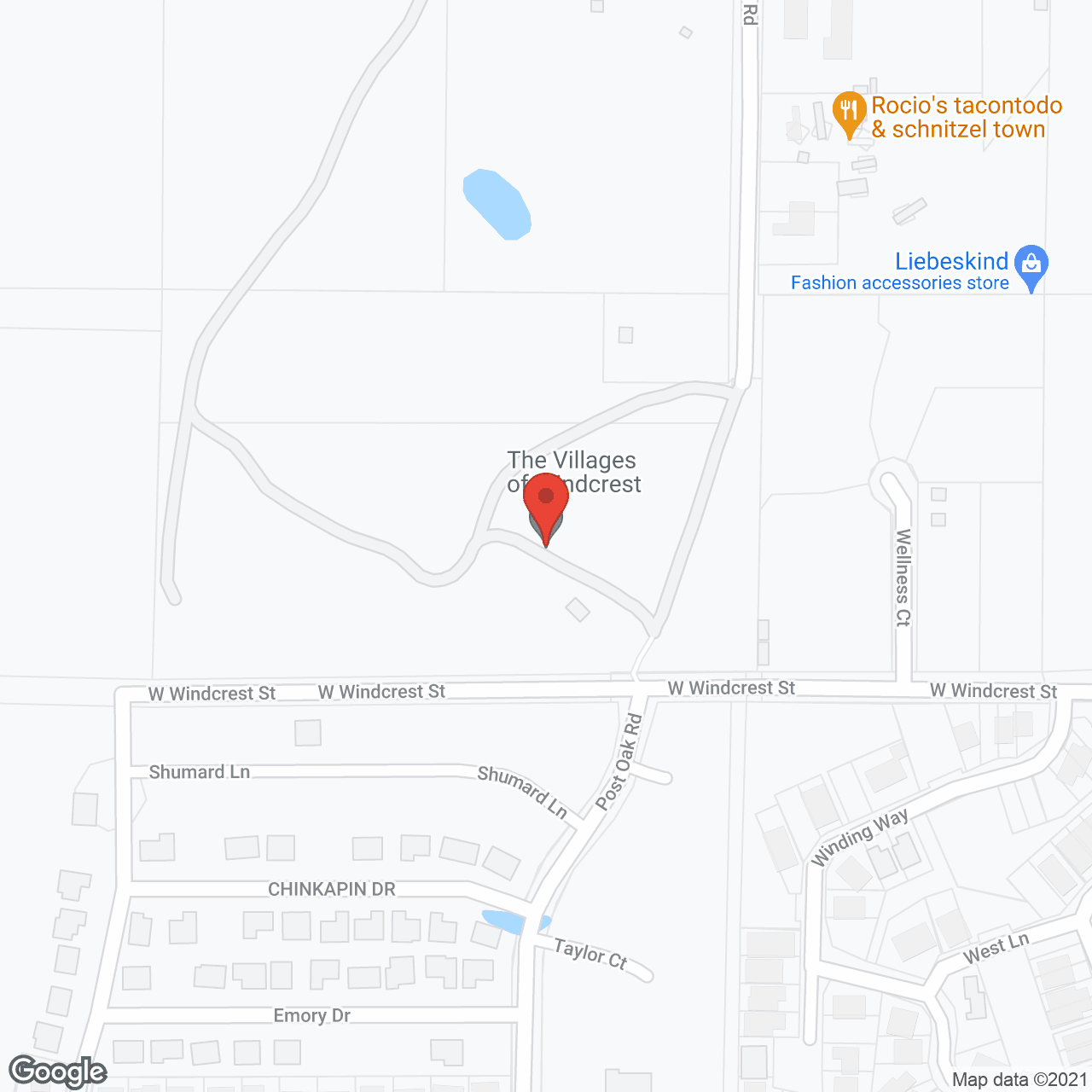 Map of the neighborhood around The Villages of Windcrest