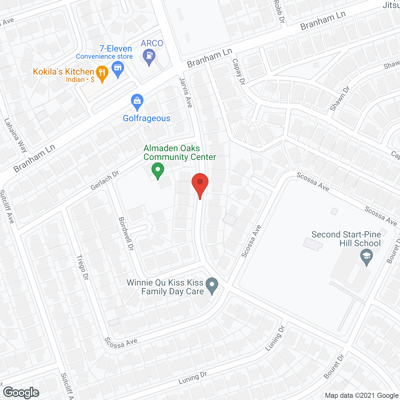 Map of the neighborhood around Almaden
