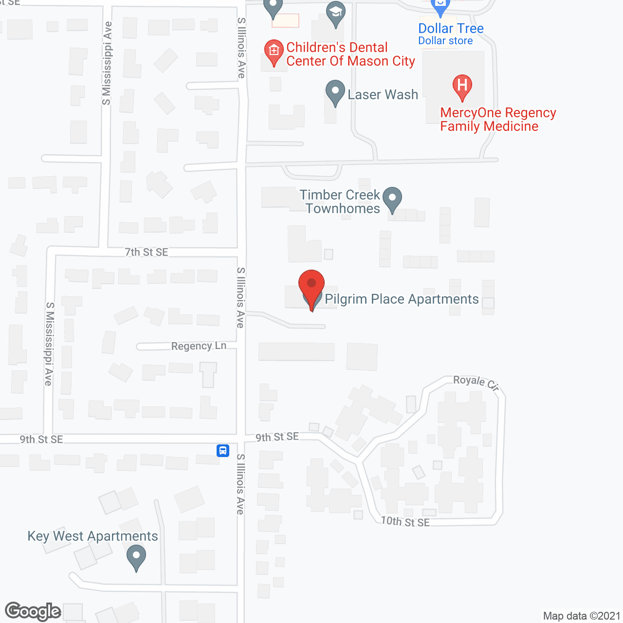 Map of the neighborhood around Pilgrim Place