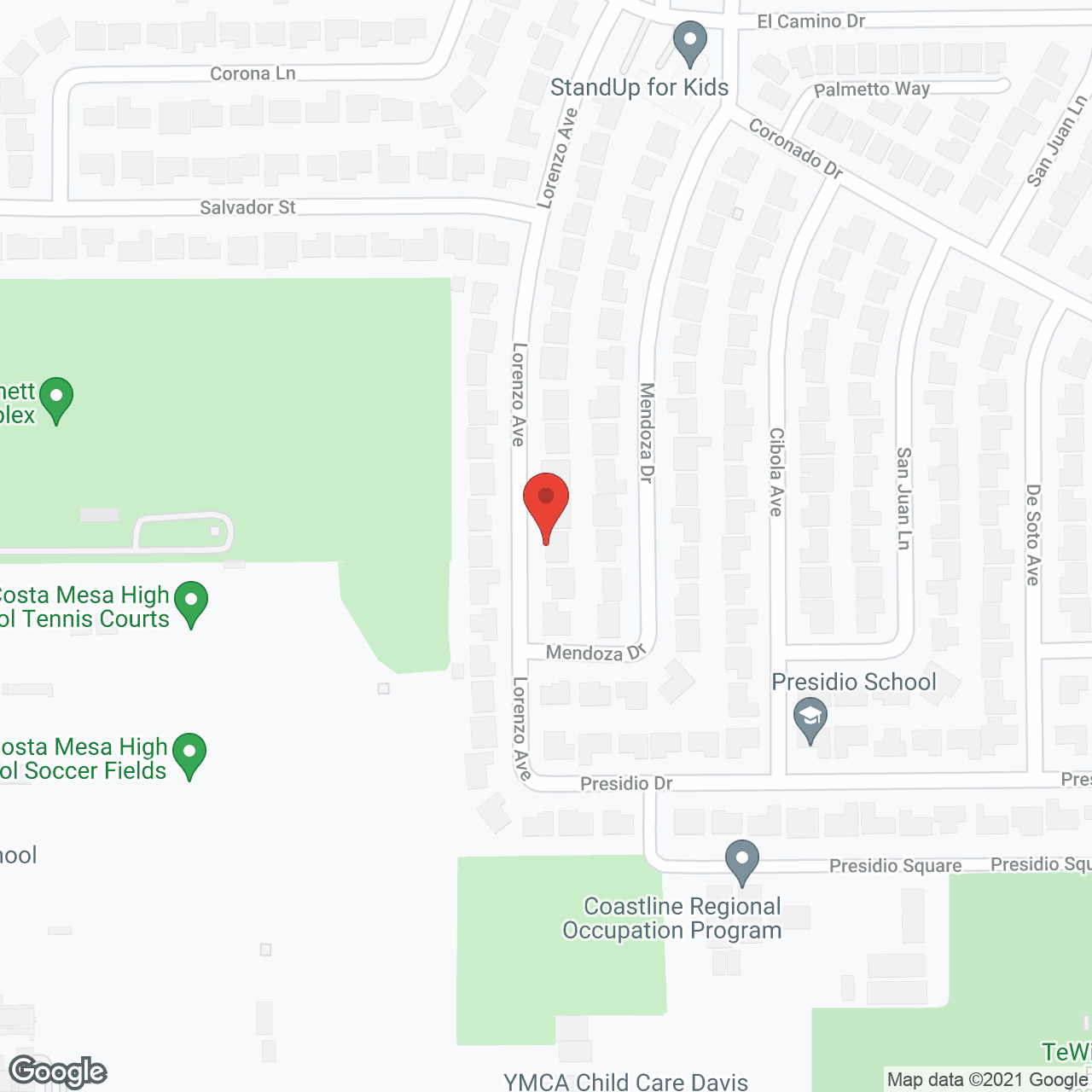 Map of the neighborhood around Villa Flora II