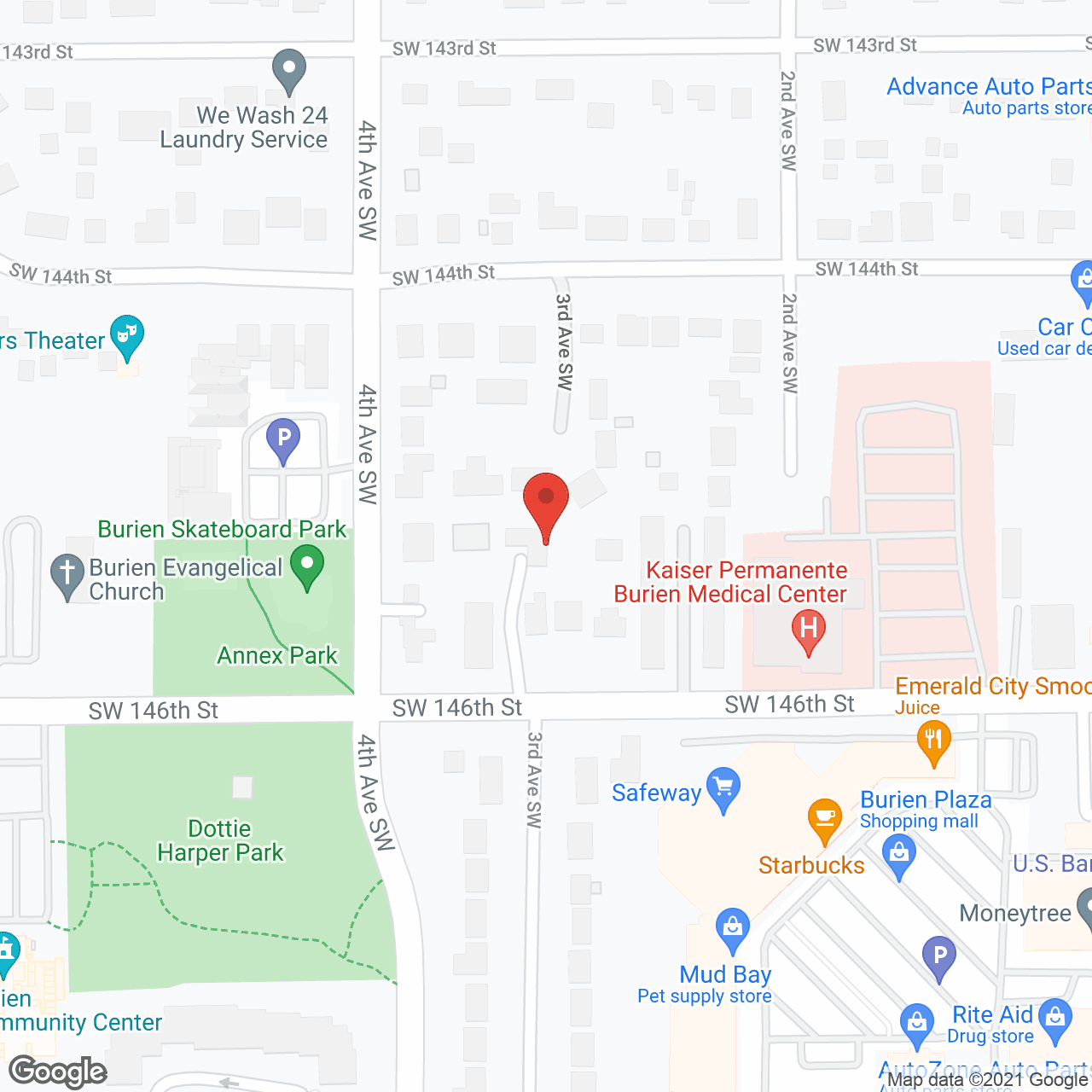 Map of the neighborhood around Burien Best Care