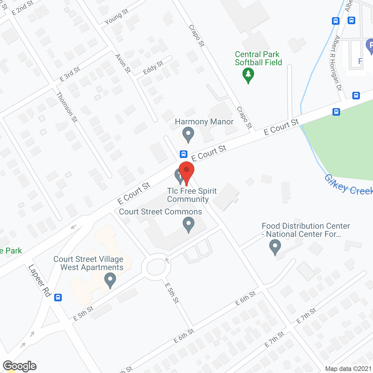Map of the neighborhood around Court Street Village