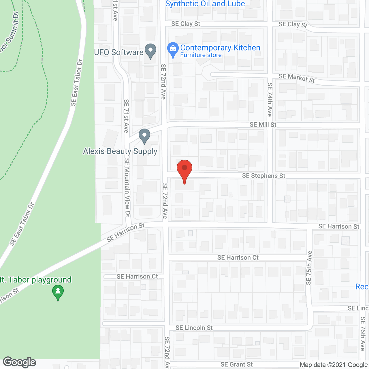 Map of the neighborhood around Mount Tabor Senior Villa II