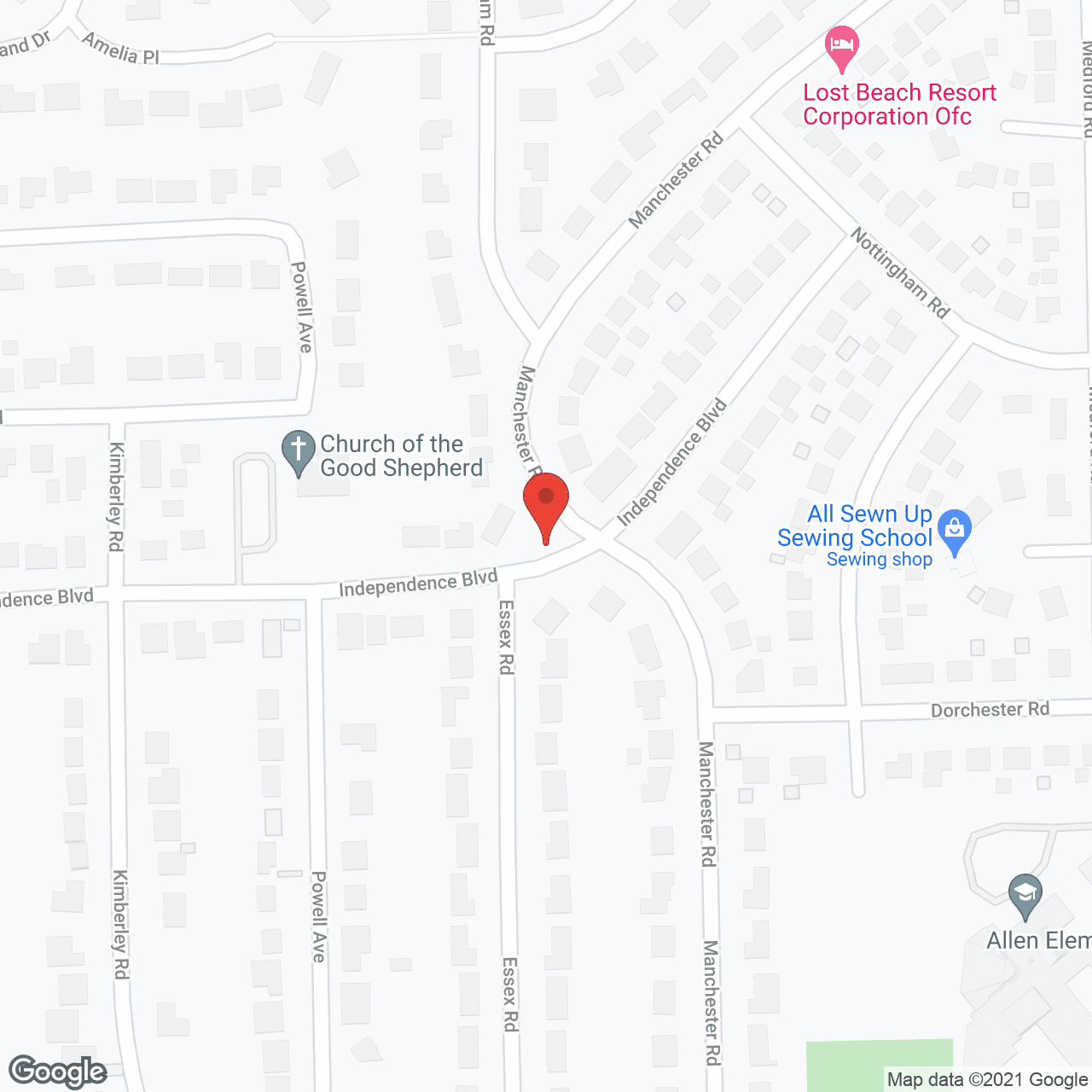 Map of the neighborhood around Arbor Care on Independence
