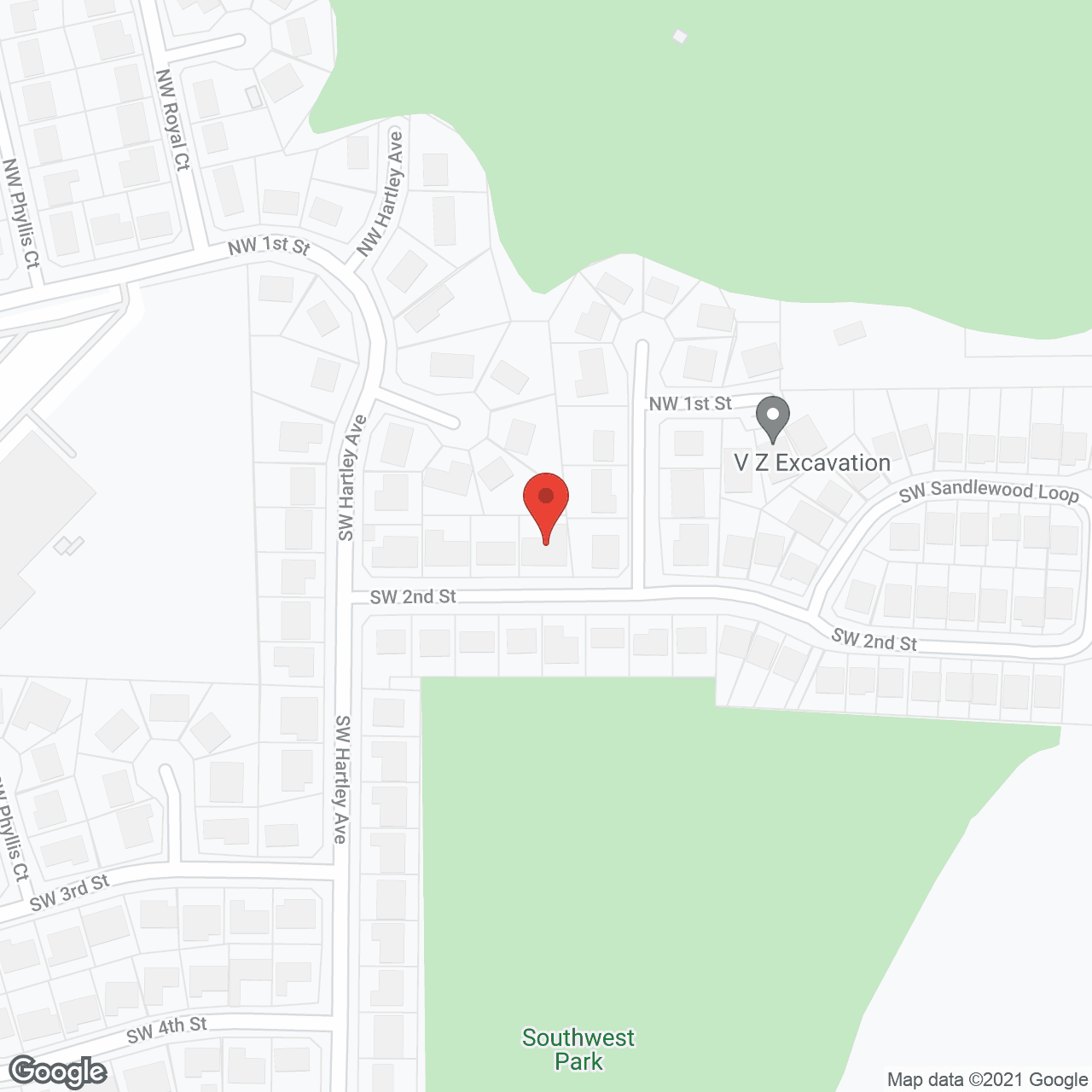 Map of the neighborhood around Dorina's AFH