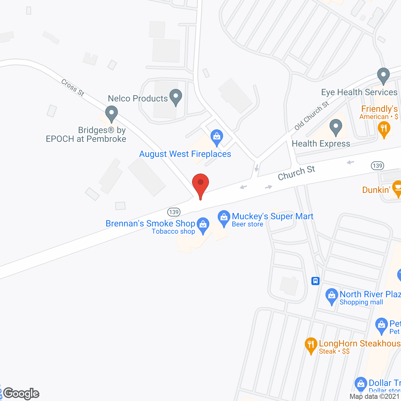 Map of the neighborhood around Bridges by EPOCH at Pembroke