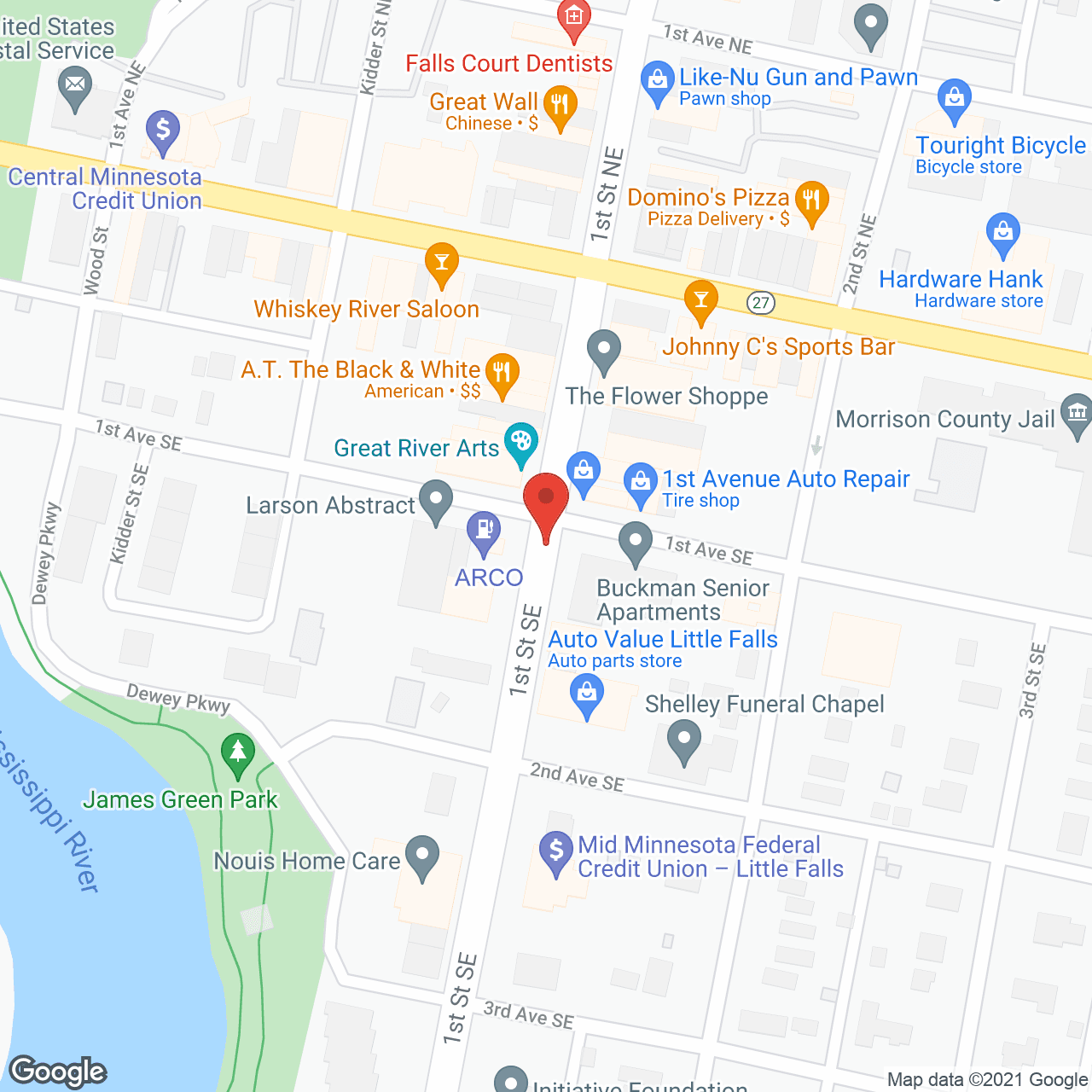 Map of the neighborhood around Buckman Apartments
