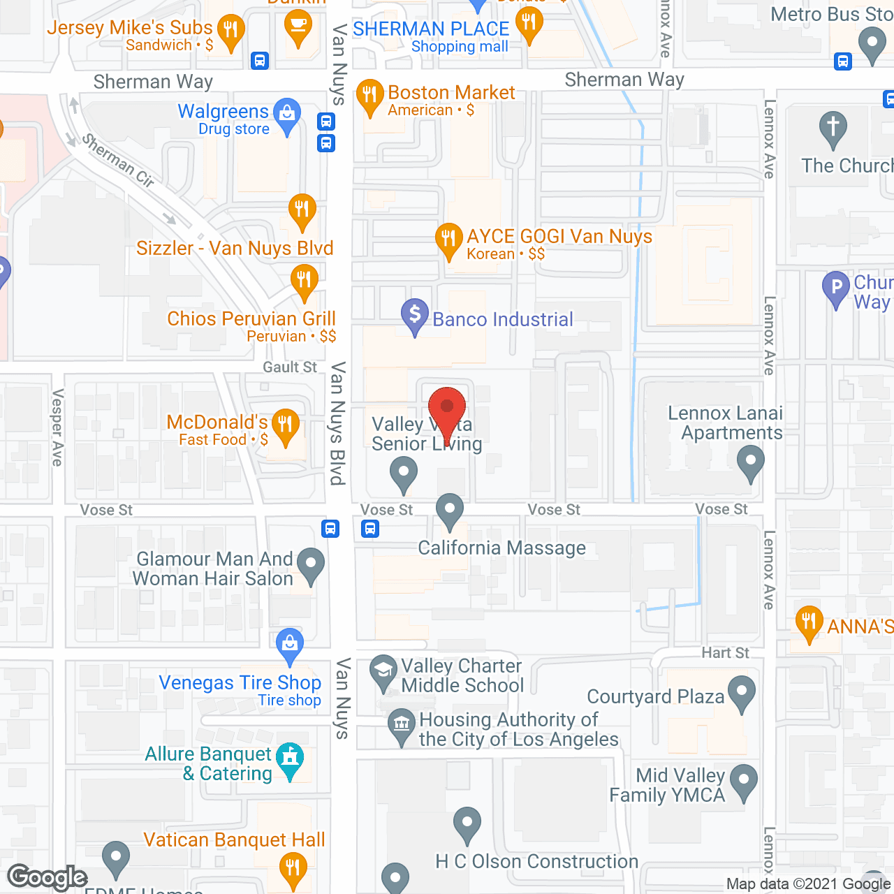 Map of the neighborhood around Valley Vista Senior Living