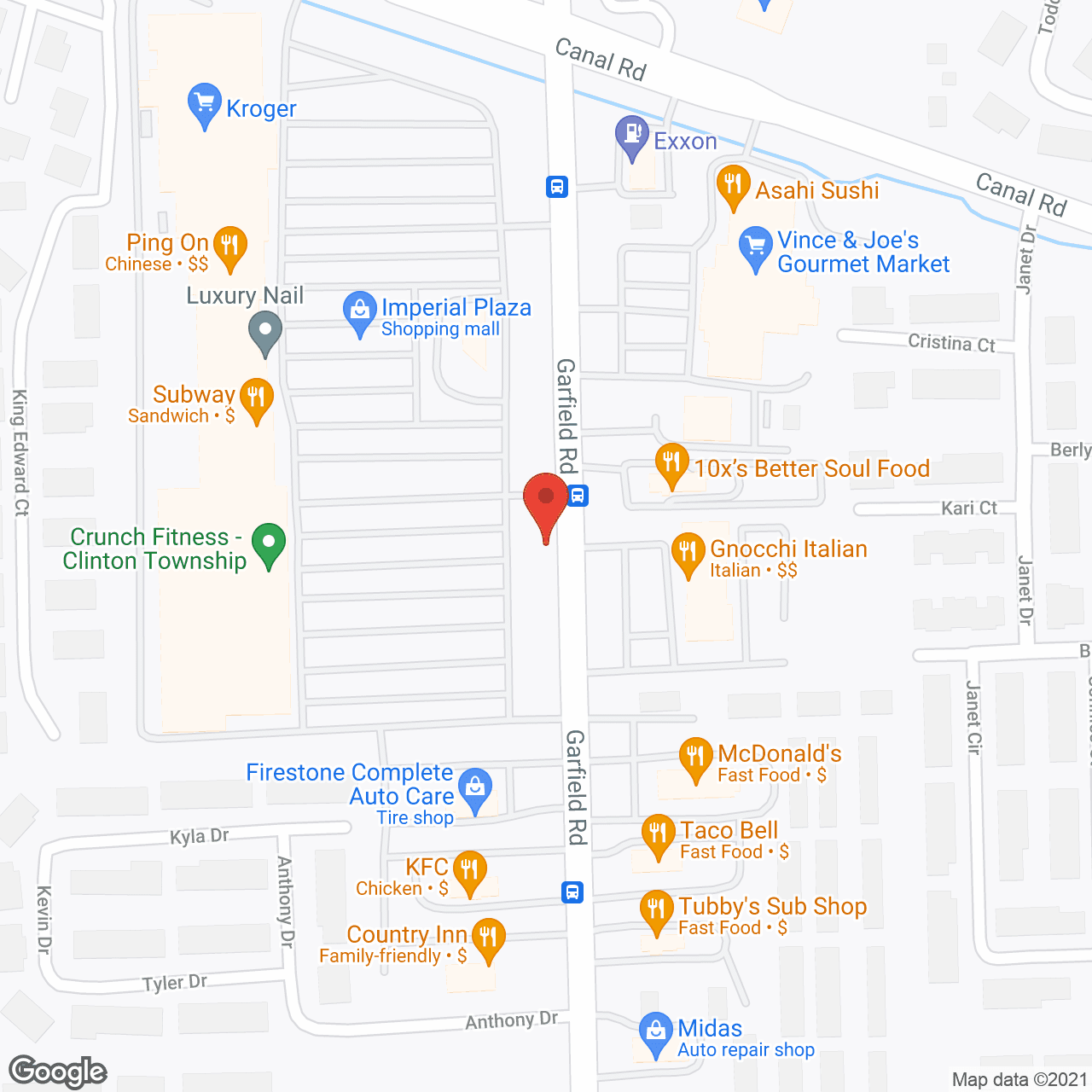 Map of the neighborhood around Rose Senior Living at Clinton Township