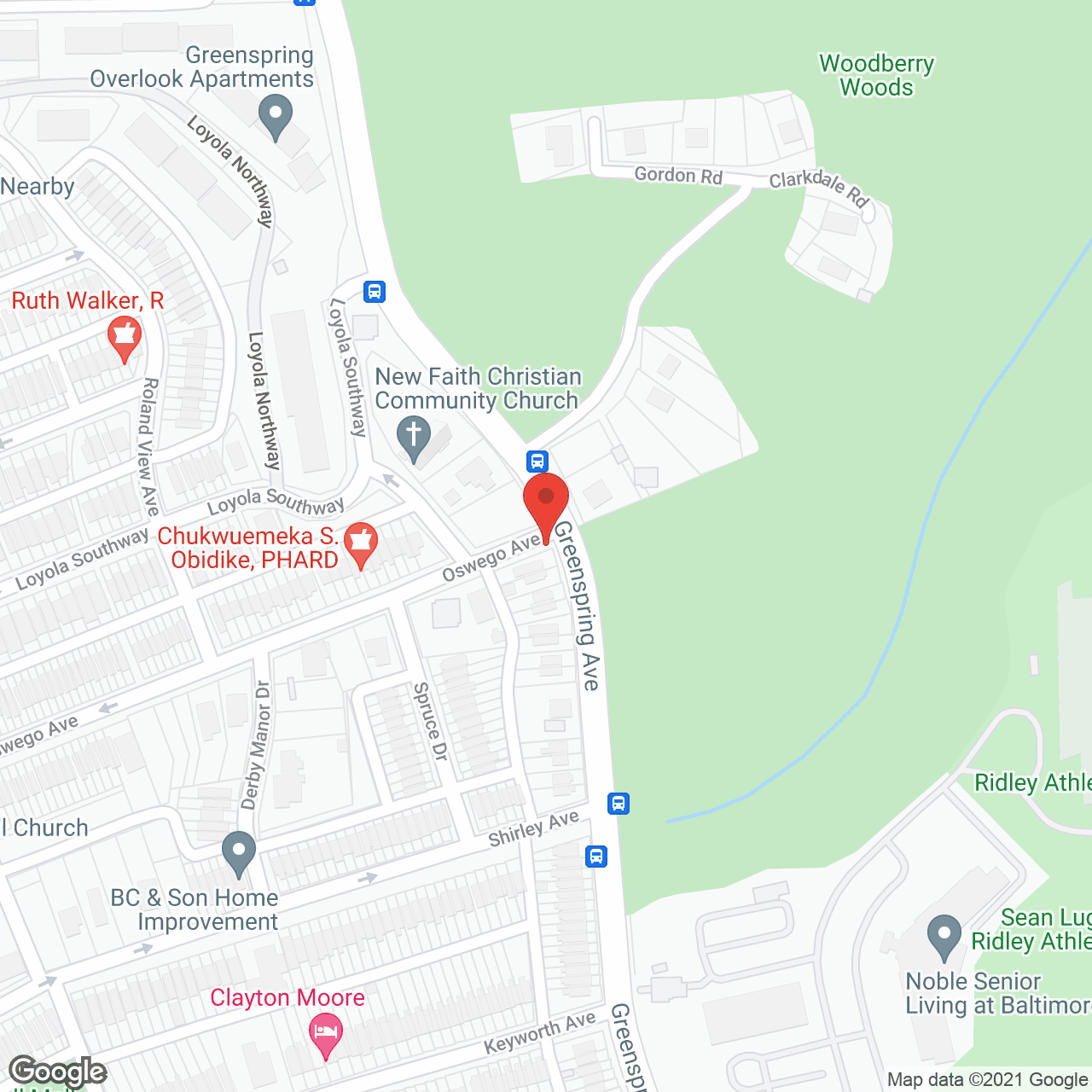 Map of the neighborhood around Stump's Home, Inc.