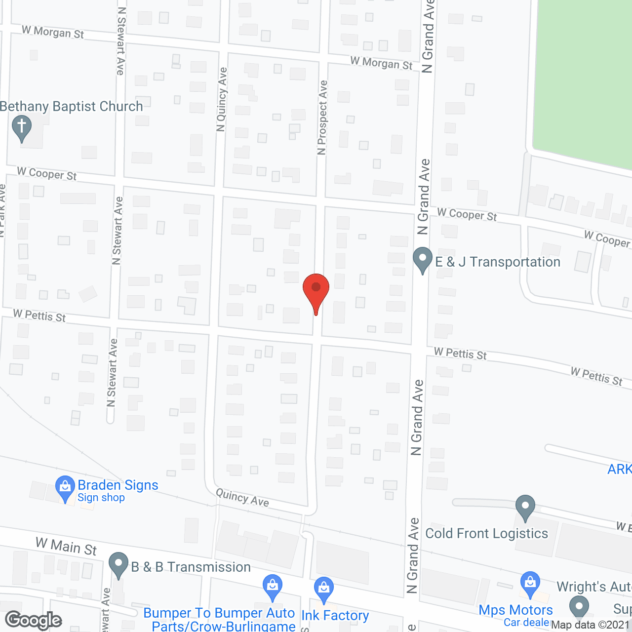 Map of the neighborhood around Sunny Meadows Living Center