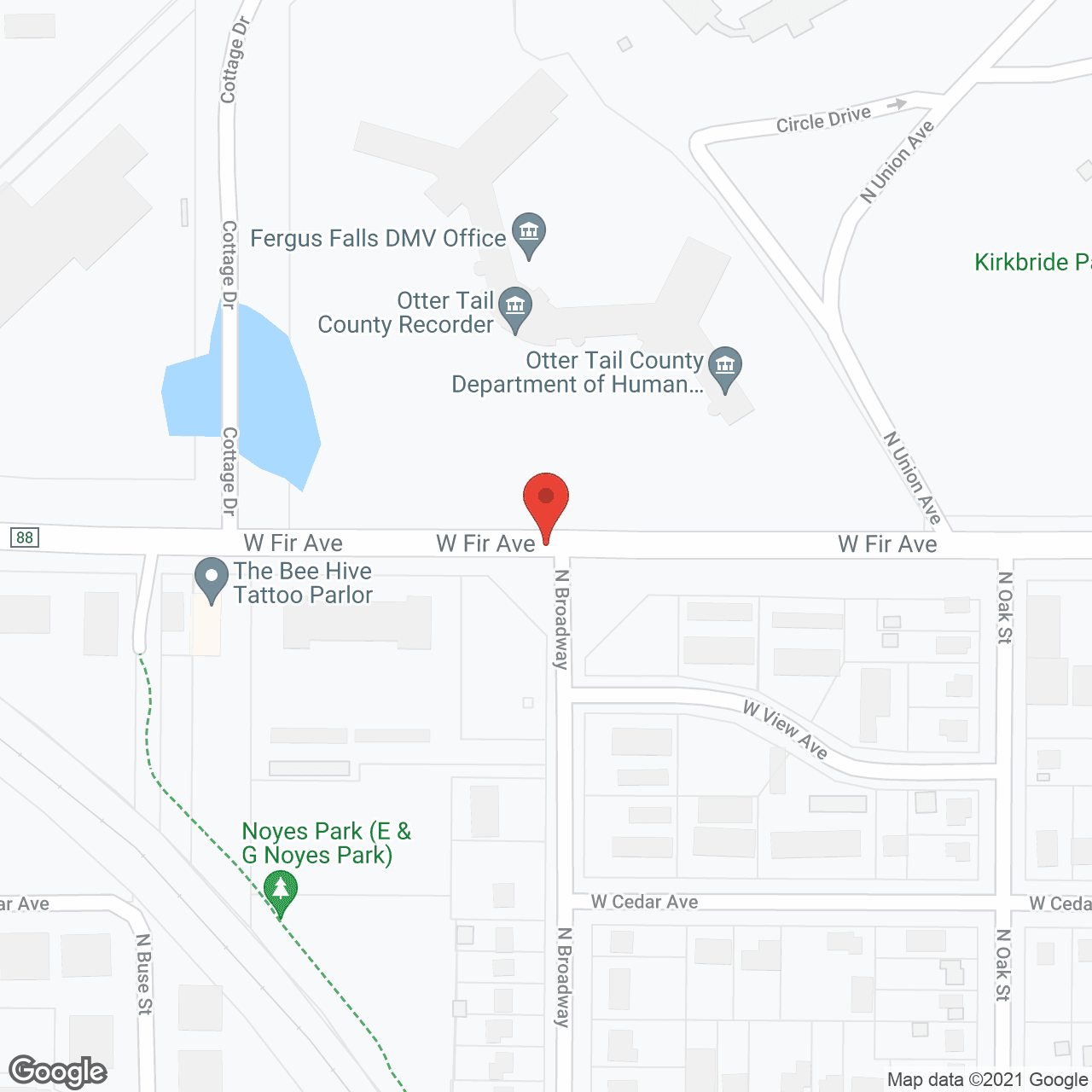 Map of the neighborhood around Broadway
