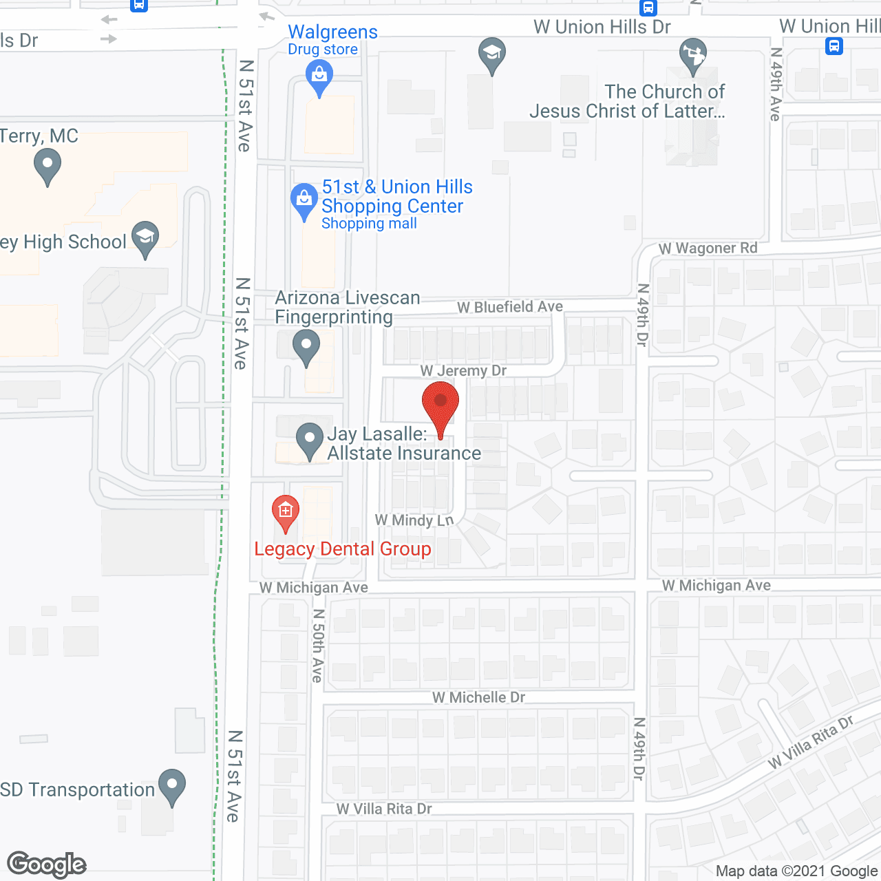 Map of the neighborhood around Beehive Homes of Arrowhead