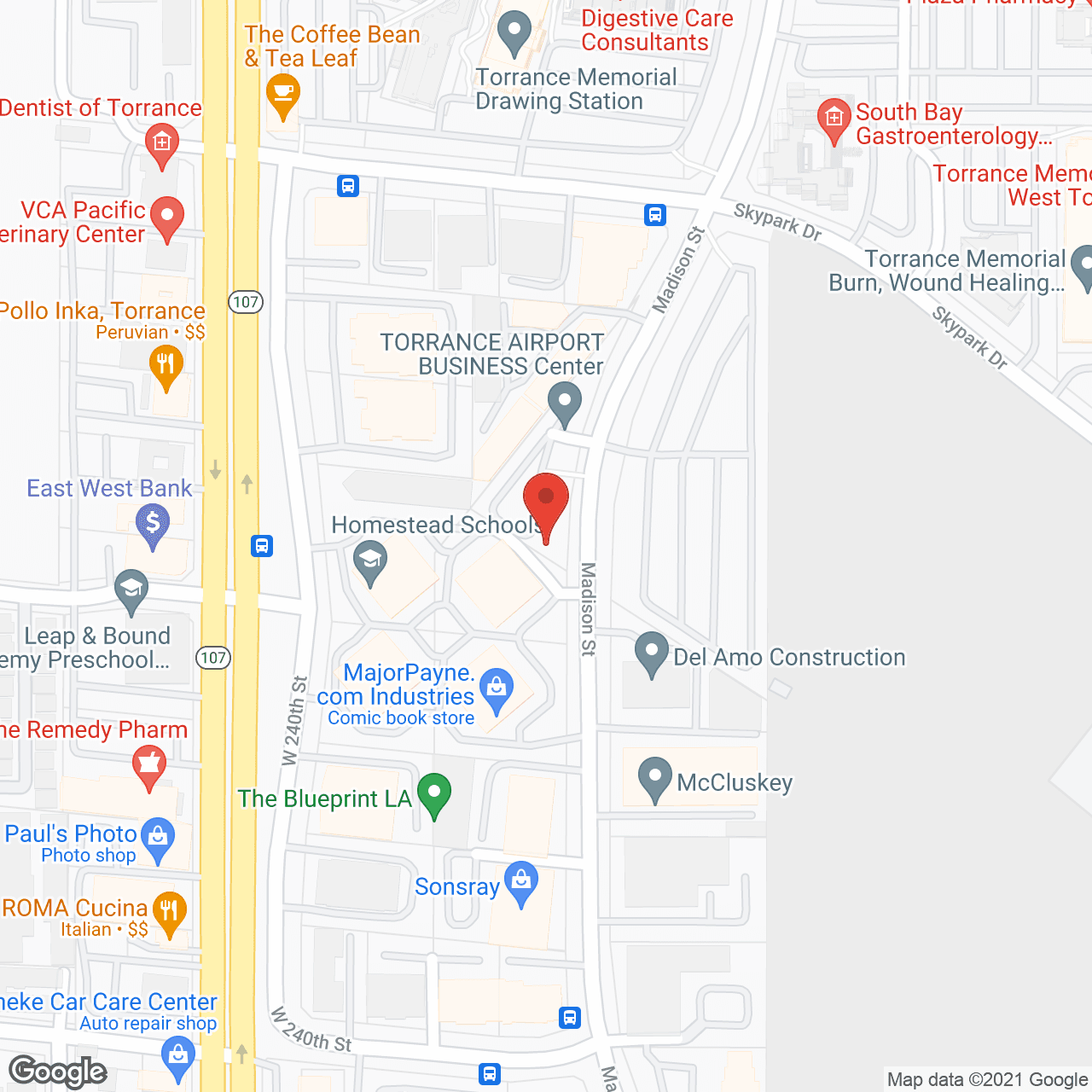 Map of the neighborhood around Oakmont of Torrance