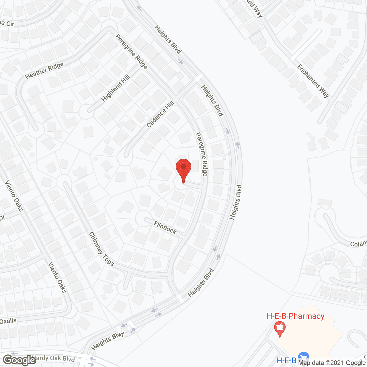 Map of the neighborhood around Sage Stone Oak