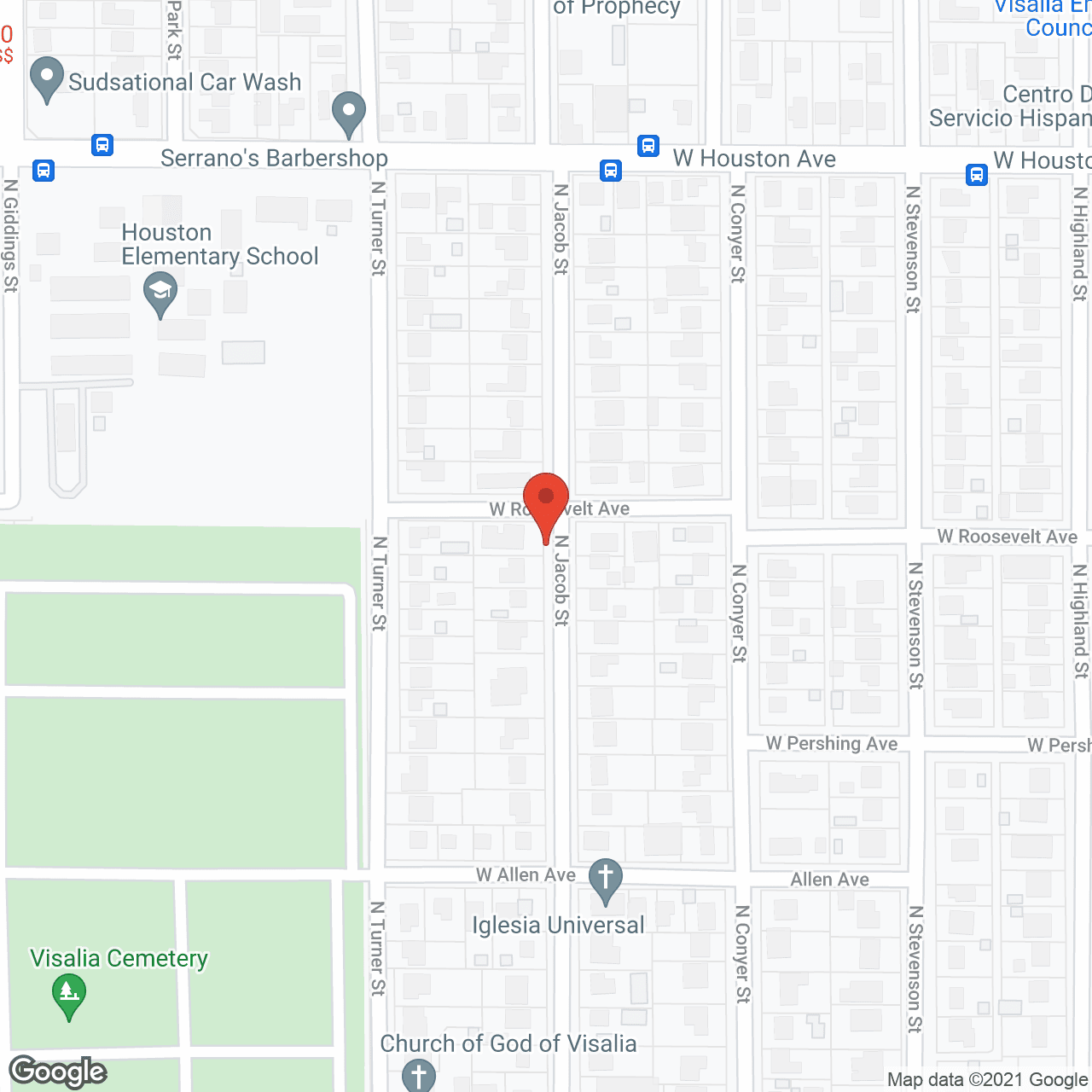 Map of the neighborhood around Visalia Senior Living Care