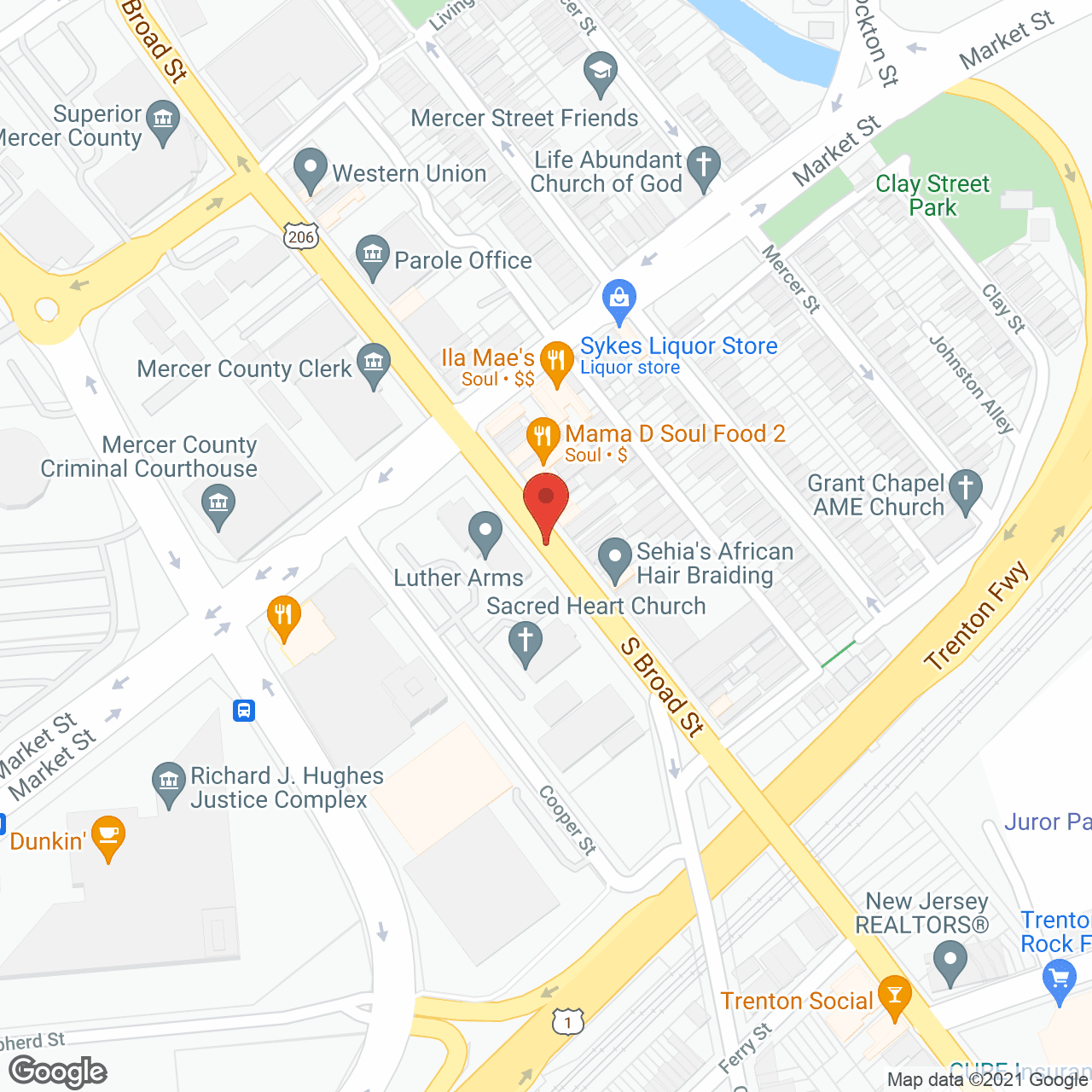 Map of the neighborhood around Luther Arms Apartments