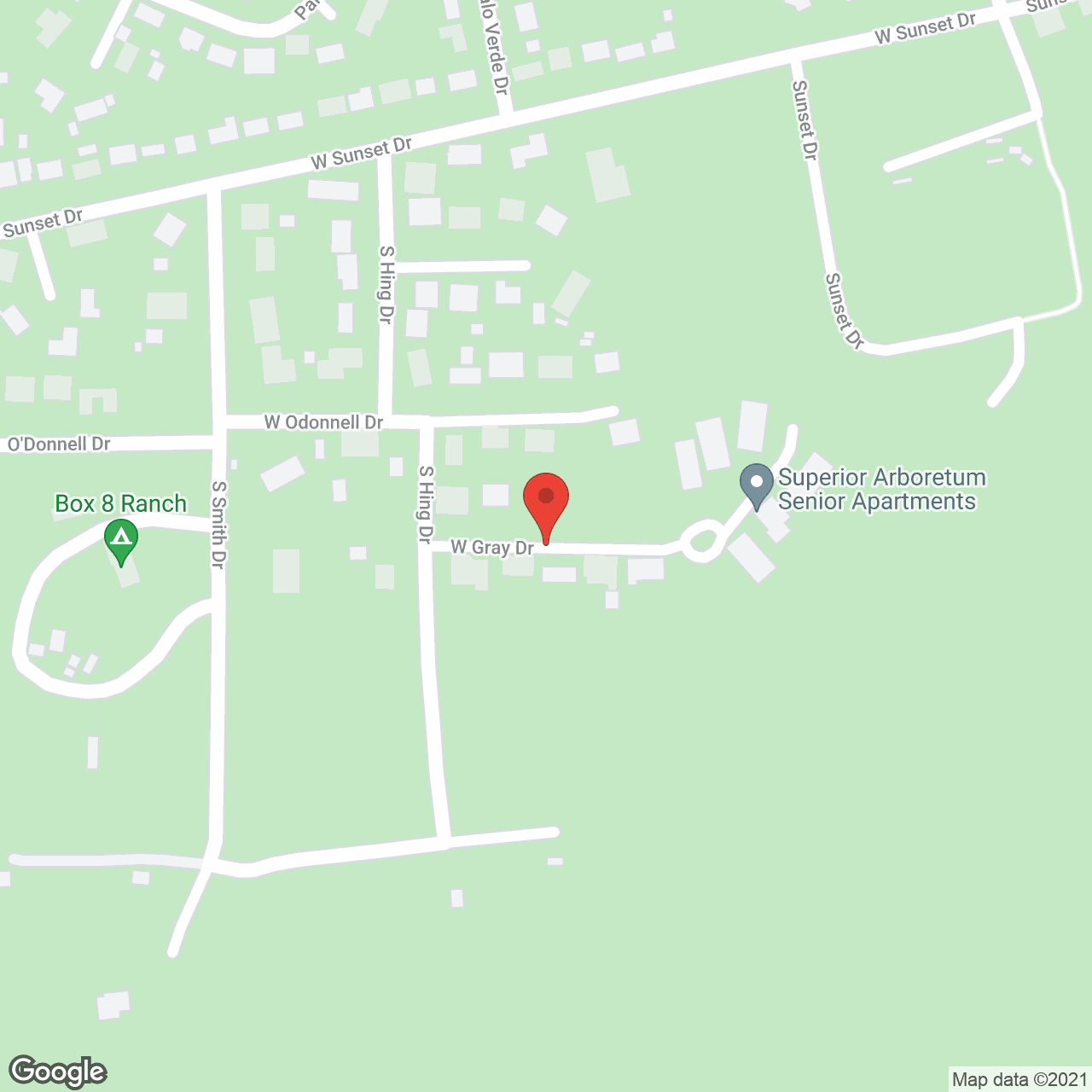 Map of the neighborhood around Superior Arboretum