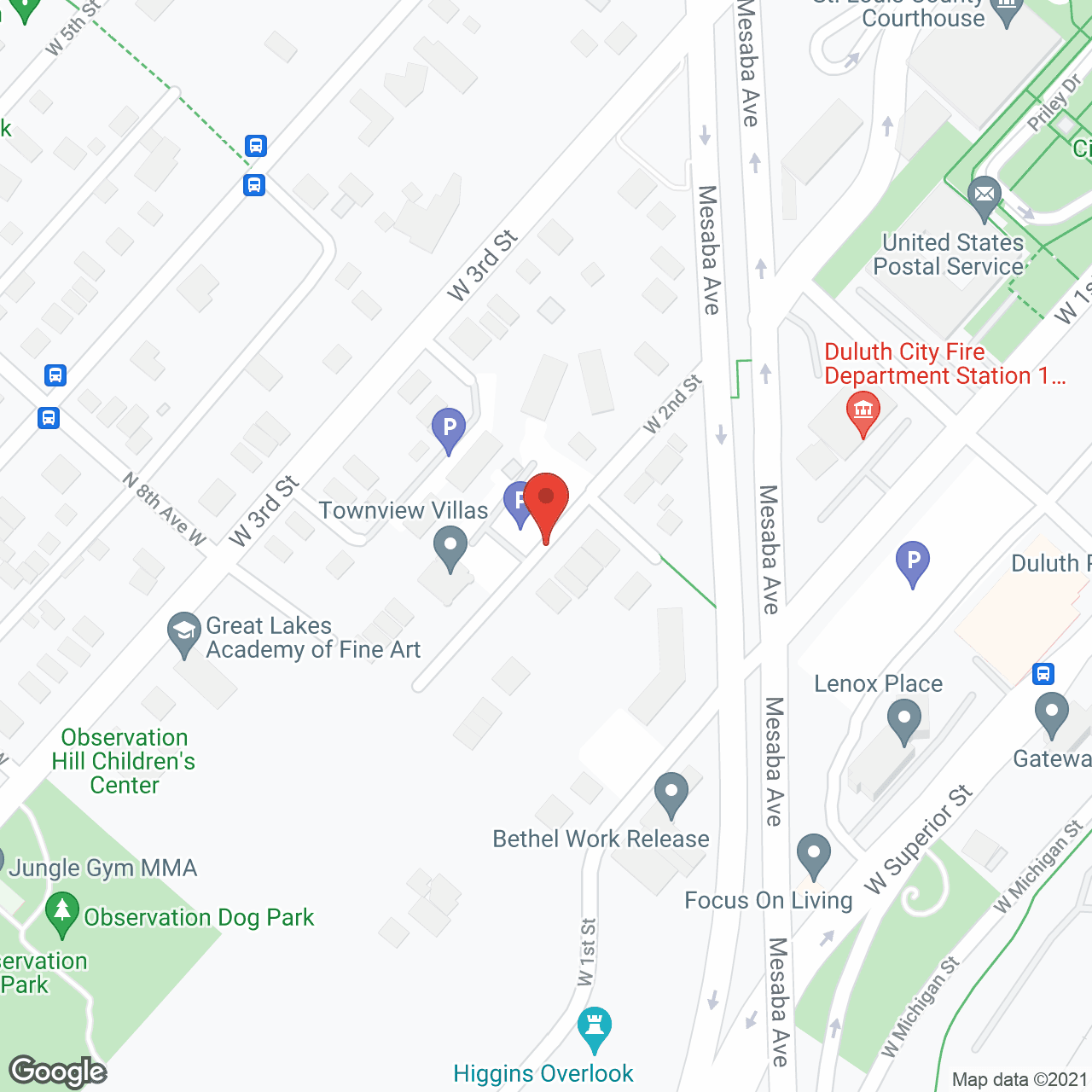Map of the neighborhood around 708 Building