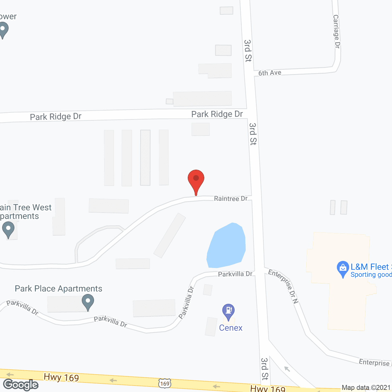 Map of the neighborhood around Raintree West