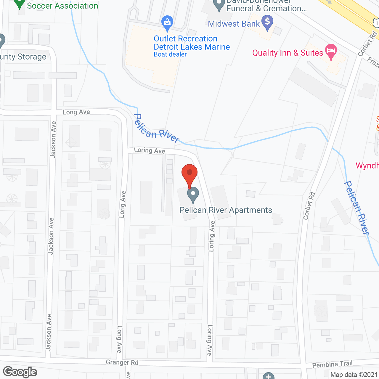 Map of the neighborhood around Pelican River I and II