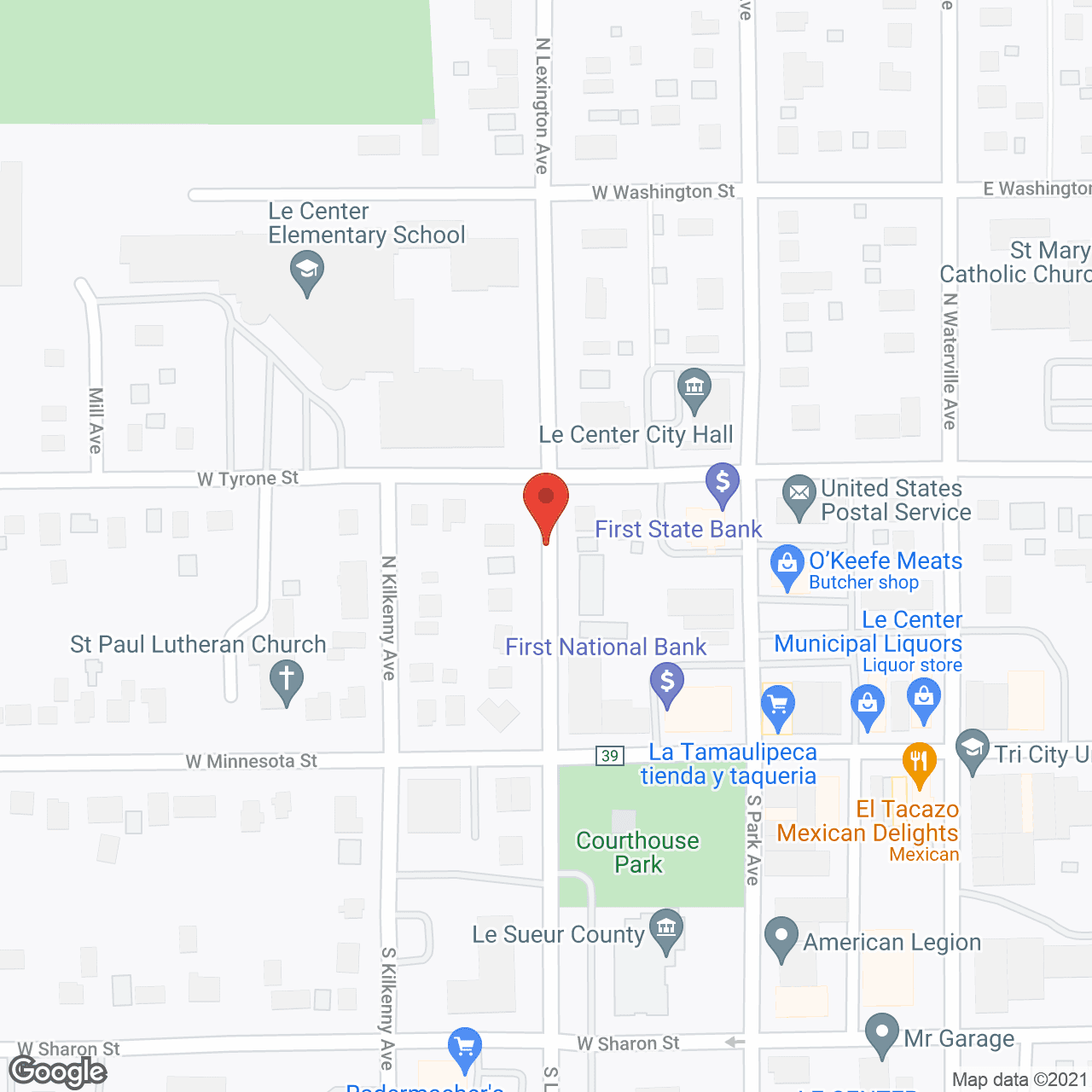 Map of the neighborhood around Centennial Plaza