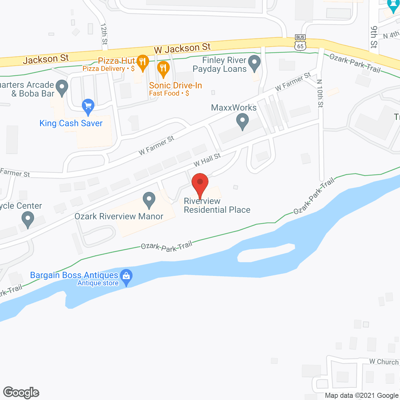 Map of the neighborhood around Riverview Residential Place
