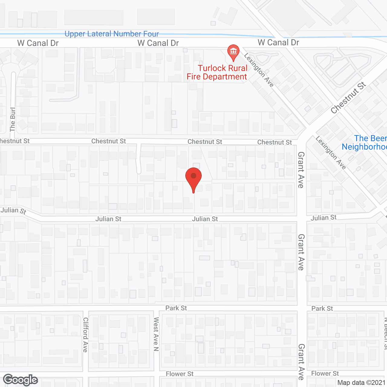 Map of the neighborhood around Golden Age Living Turlock